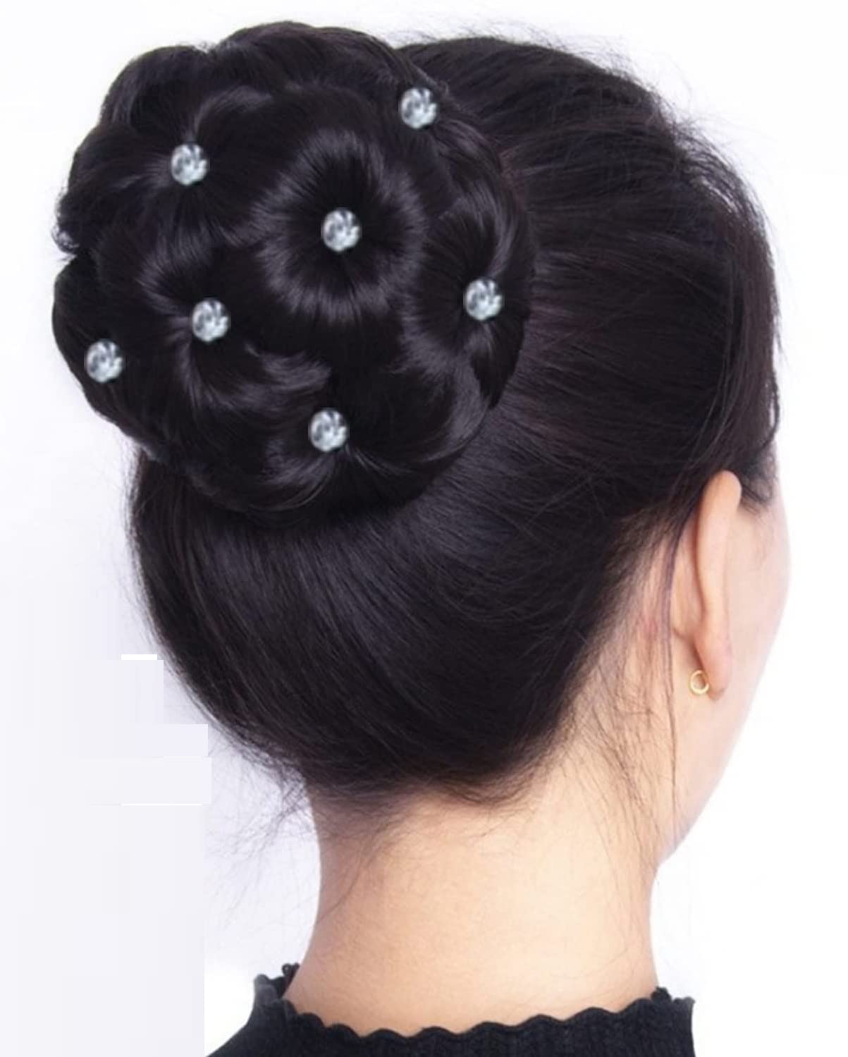 MoonEyes Women's Synthetic Fiber Hair Bun Clutch - Black | Perfect for Updos, Ponytails & Formal Occasions