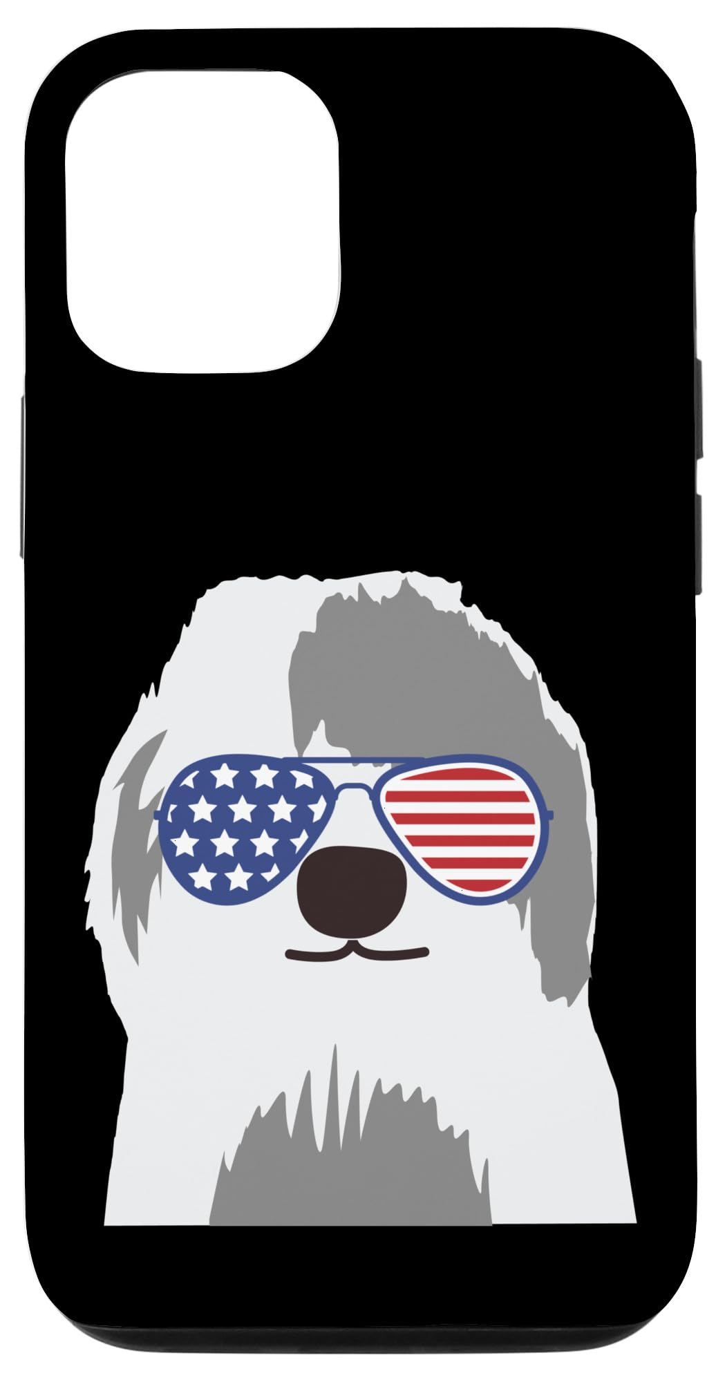 iPhone 12/12 Pro Case - Old English Sheepdog Lover Design with American Flag Patriotic Theme | Perfect for Dog Lovers & USA Pride | Durable Protection for Everyday Use & Travel