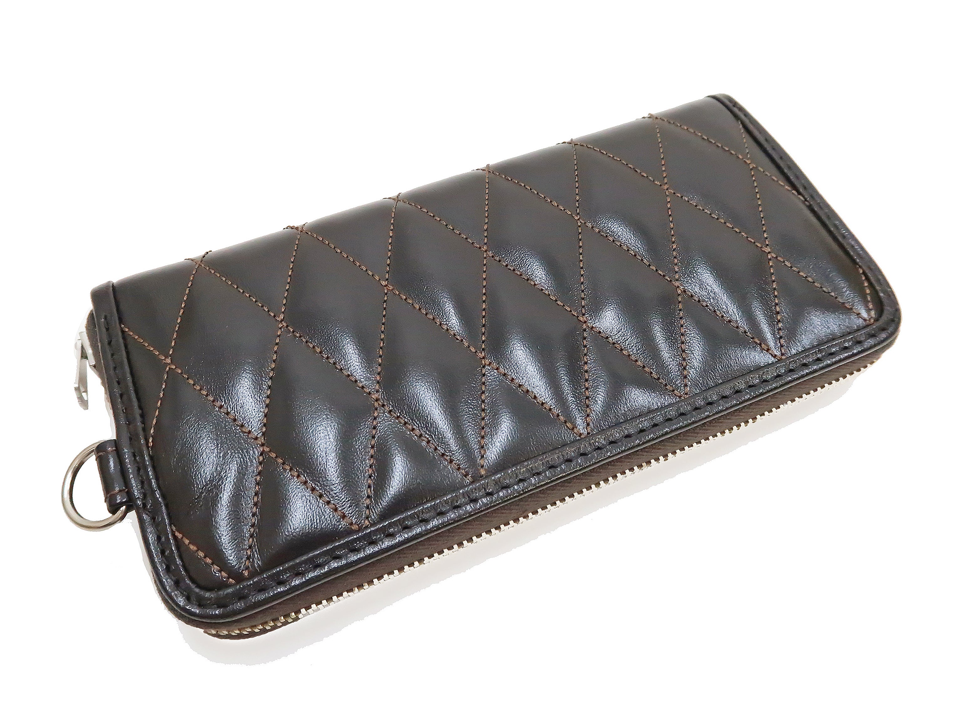 TOYS McCOY Men's Genuine Horsehide Leather Wallet - Premium Quilted Design with 3-Sided Zipper, RFID Protection & Multiple Card Slots | Perfect for Everyday Use, Travel & Business (TMA2506-030, Black)