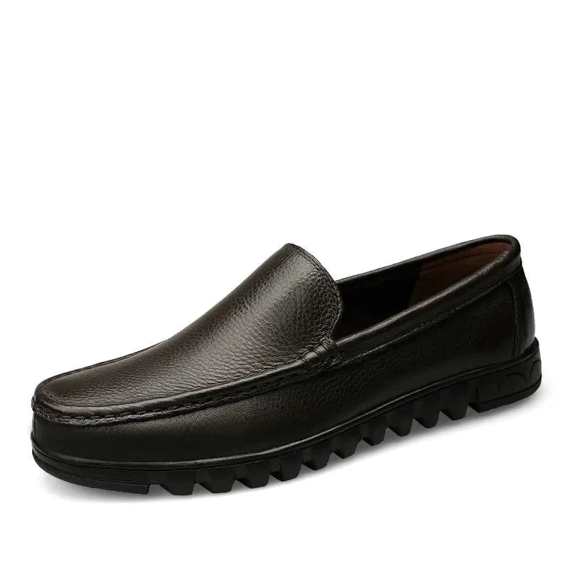 Big Size 37-48 Men's Genuine Leather Flat Shoes - Classic Hand-Sewn Black & Brown Casual Flats for Men | Zapatos Hombres | Perfect for Office, Travel & Everyday Wear