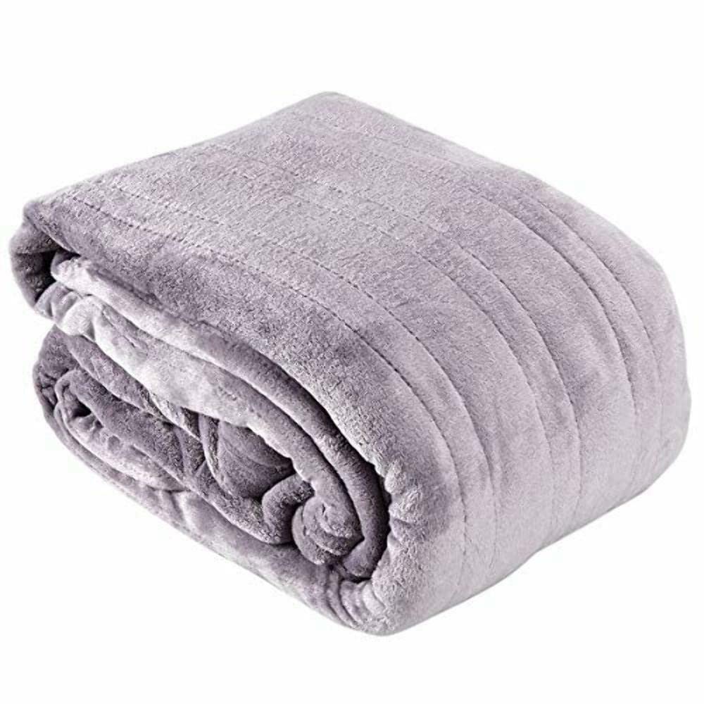 Electric Heated Blanket - Soft Flannel Full Size Purple Warming Blanket for Bed | Fast Heating Cozy Throw for Winter, Cold Nights & Relaxation at Home