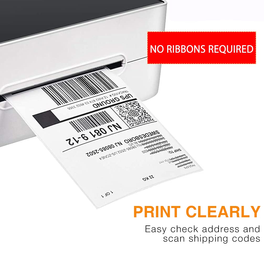 500PCS 4x6 Fanfold Thermal Direct Shipping Labels - Compatible with Thermal Label Printers - Self-Adhesive Sticker Paper for Ecommerce, Logistics & Package Shipping (500 Labels per Stack)
