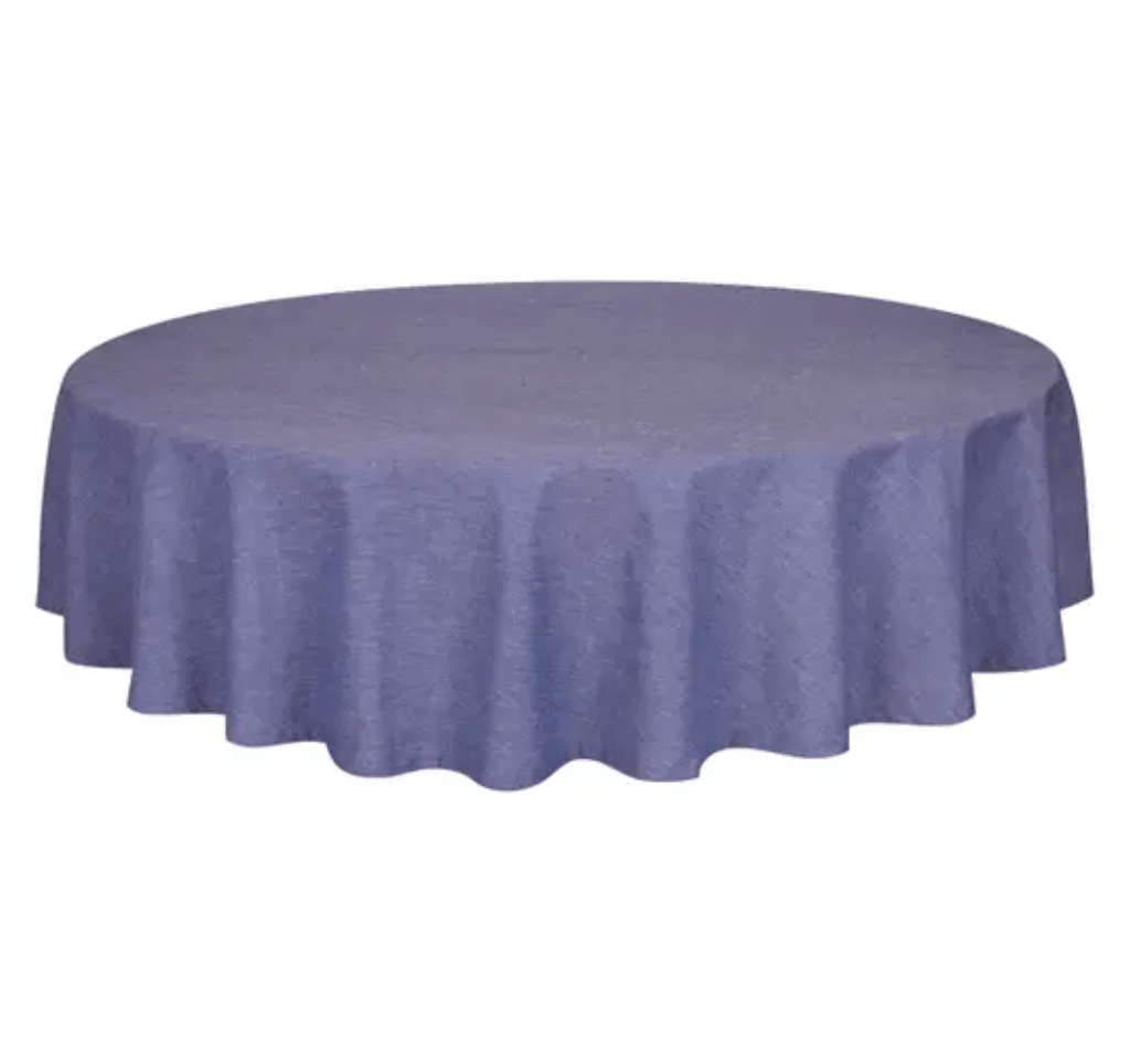 Premium KAF Chambray Tablecloth - Navy Blue Round 70 Inch - Elegant Dining & Party Decor for Weddings, Holidays & Special Events