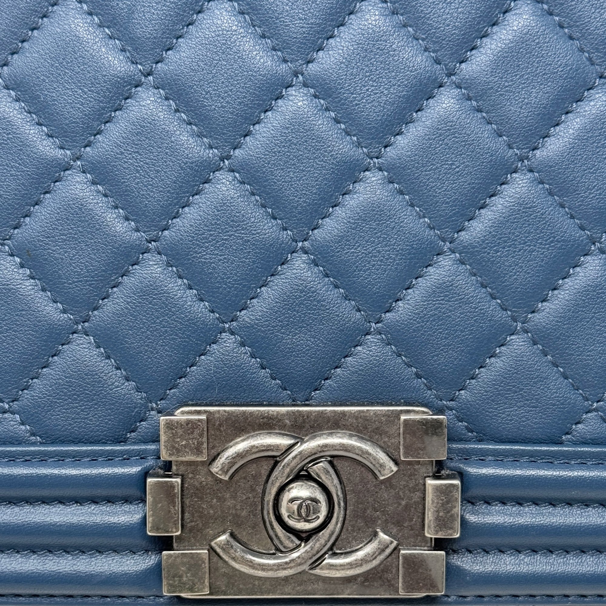 Chanel Blue Large Boy Bag - Luxury Designer Handbag for Women | Perfect for Parties, Weddings & Evening Events