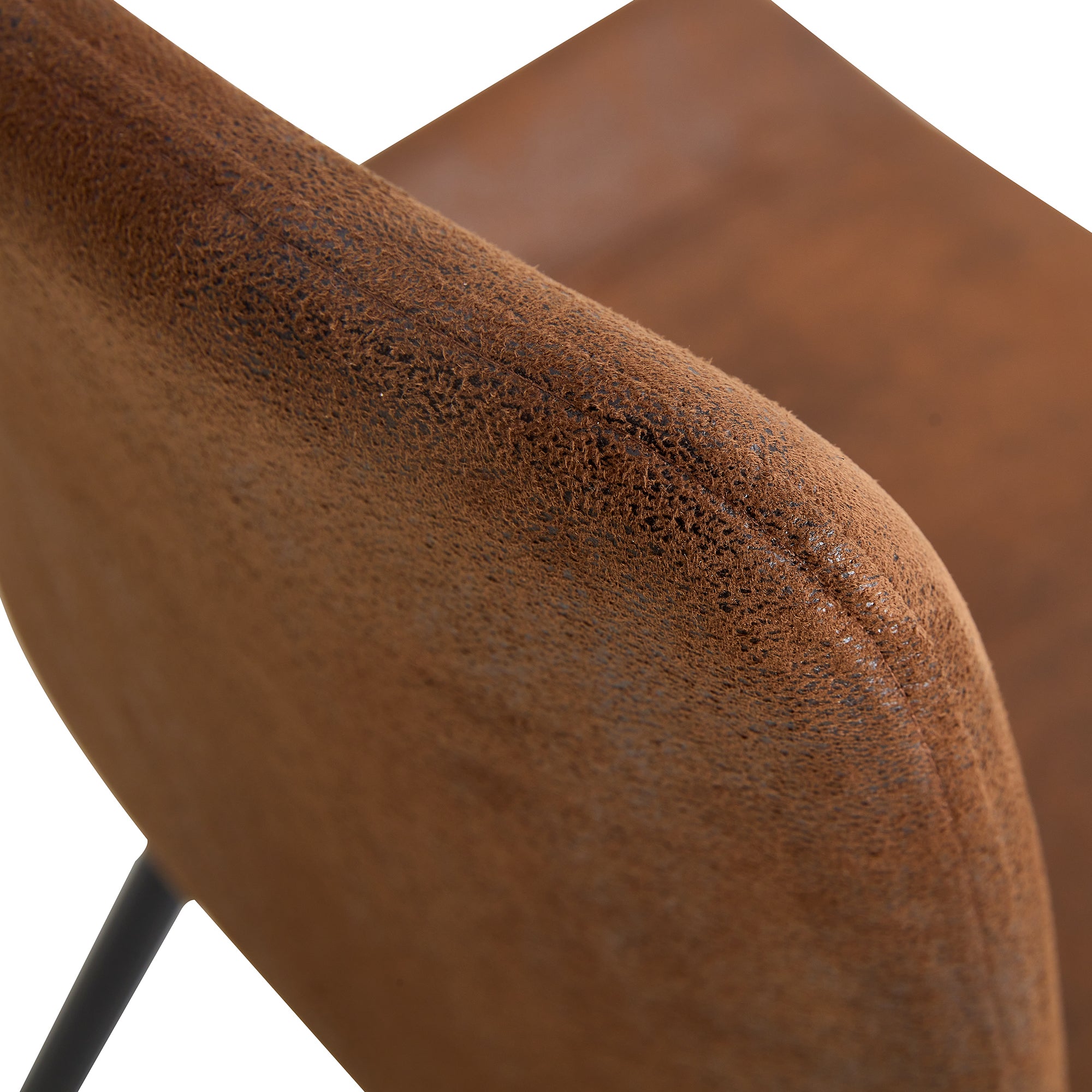 Premium Brown Suede Dining Chair with Black Metal Legs - Ergonomic Curved Cushion Design for Ultimate Comfort - Perfect for Restaurants, Kitchens, Bedrooms & Offices - Set of 6 Modern Chairs for Home and Commercial Use