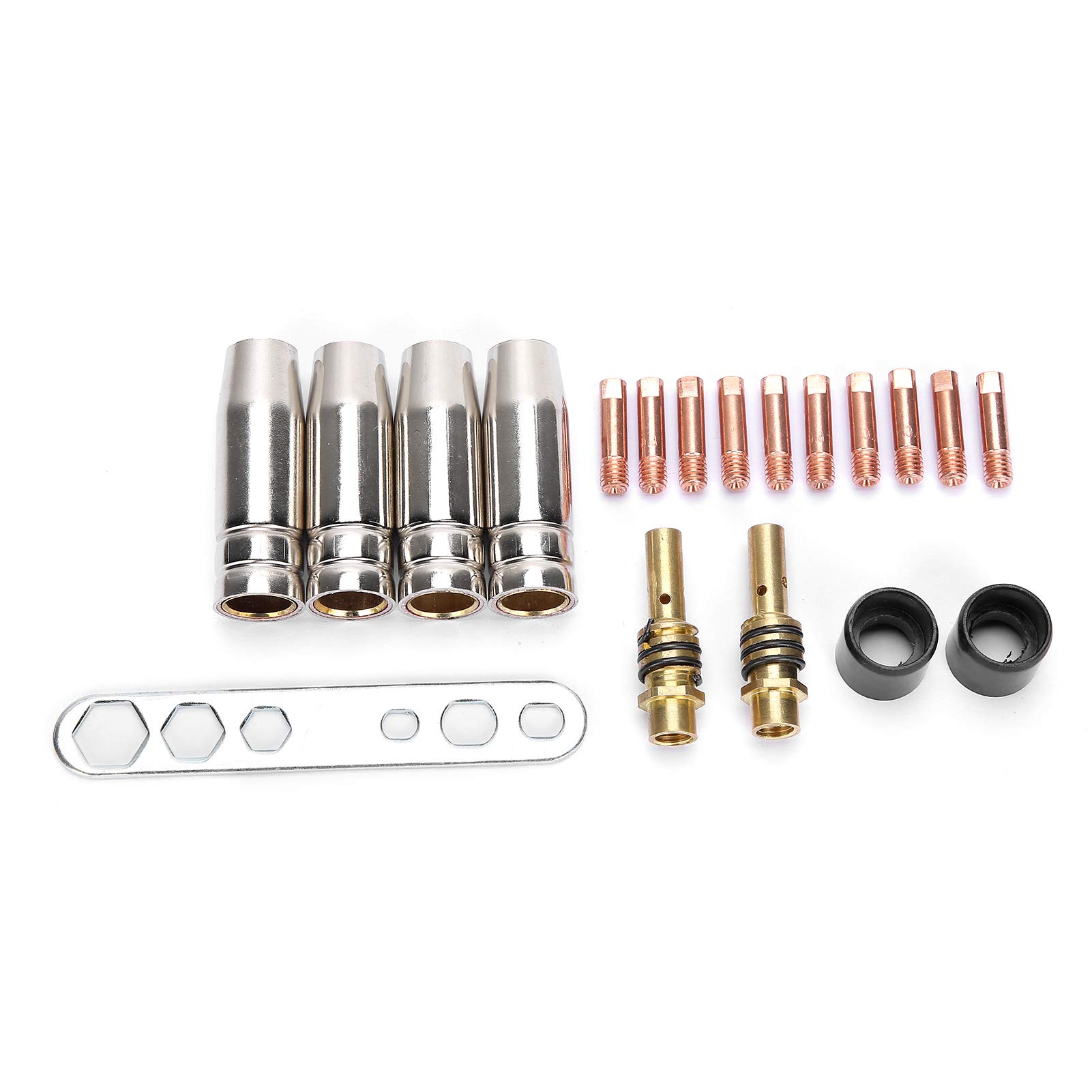 19Pcs Torch Welding Accessories Kit - Nozzles & Contact Tips for Binzel 15AK MIG Welder | Professional Welding Torch Replacement Parts for Metal Fabrication & DIY Projects