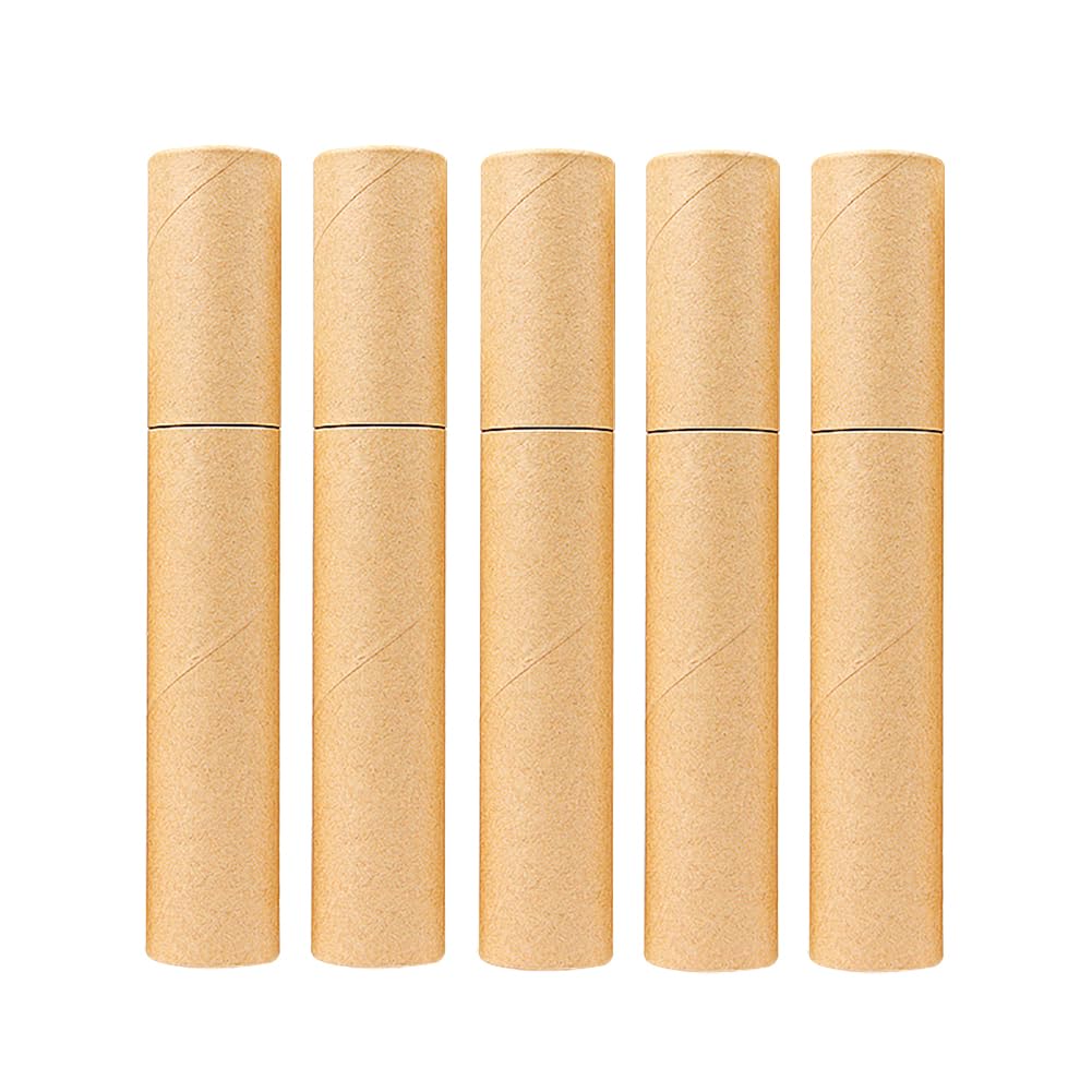 5 Pack Kraft Paperboard Tubes - Round Cylinder Paper Containers for Pencils, Tea, Coffee Storage | Eco-Friendly Packaging for Office, Kitchen & Gift Wrapping