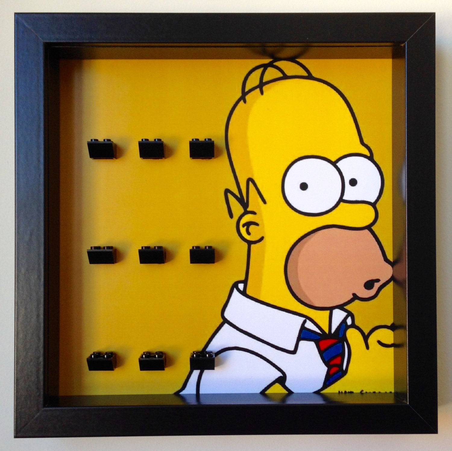 Official Homer Simpson LEGO® Minifigure Display Frame - Perfect for Collectors & LEGO® Enthusiasts | Showcase Your Minifigures at Home or Office