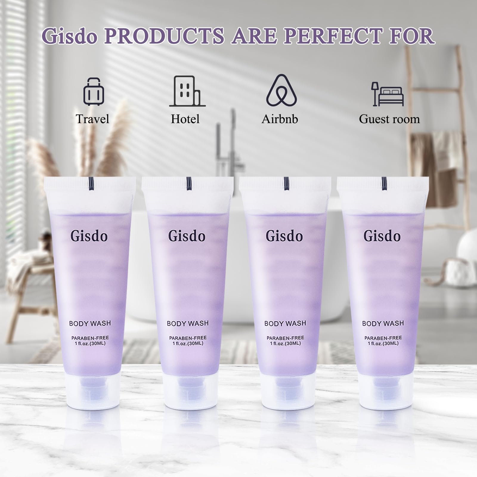 200-Piece Travel Hygiene Kit: 100 x 1oz Body Wash & 100 x 1oz Shampoo (30mL) - Bulk Hotel Toiletries for Guests, AirBnB Essentials, Travel-Size Toiletries Bundle | Perfect for Hotels, Vacation Rentals, Shelters & Travel Amenities