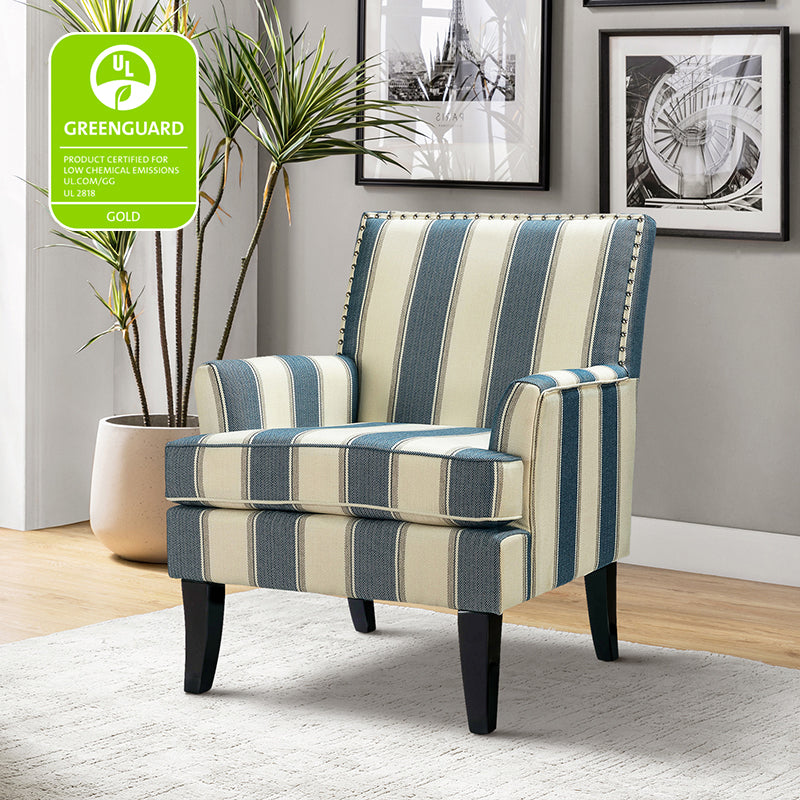 Bradley Armchair - Modern Accent Chair for Living Room, Bedroom & Office - Comfortable Upholstered Lounge Chair with Sturdy Wooden Legs - Perfect for Relaxing, Reading & Decorating Your Home