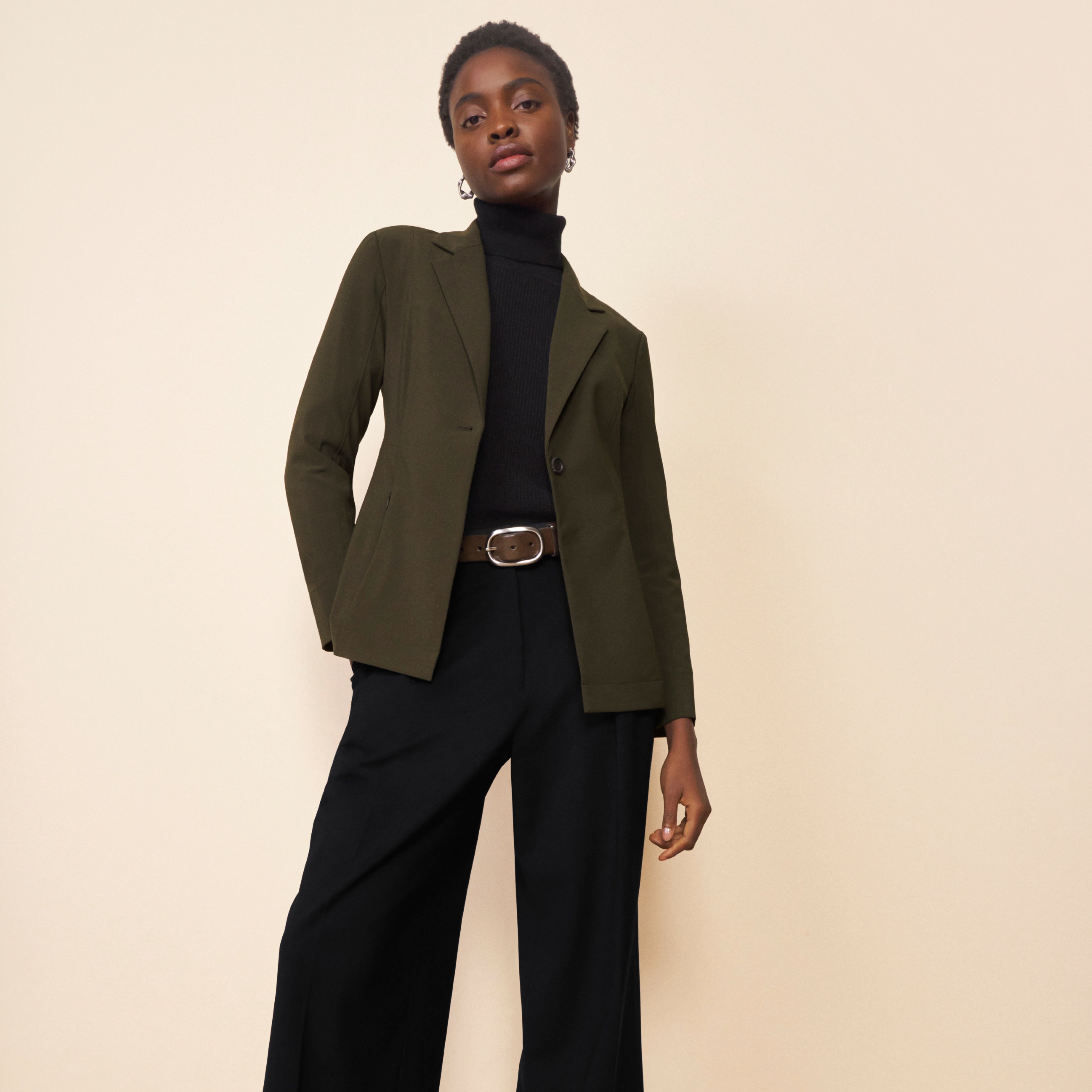 Zuri Pant Washable Wool Twill Pants for Women - Comfortable & Durable Black Trousers for Office, Travel & Casual Wear