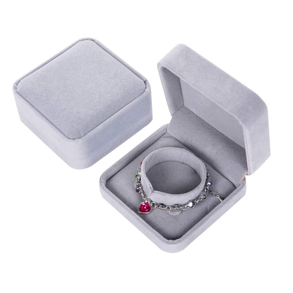 FublousRR5 Bracelet Storage Box - Elegant Square Jewelry Organizer for Bangles & Bracelets, Gray Gift Packaging Case - Perfect for Travel, Home Decor & Jewelry Display