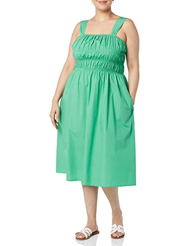 The Drop Women's Lu Wide Strap Soft Smocked Midi Dress - Flowy Casual Summer Dress for Beach, Brunch & Date Nights