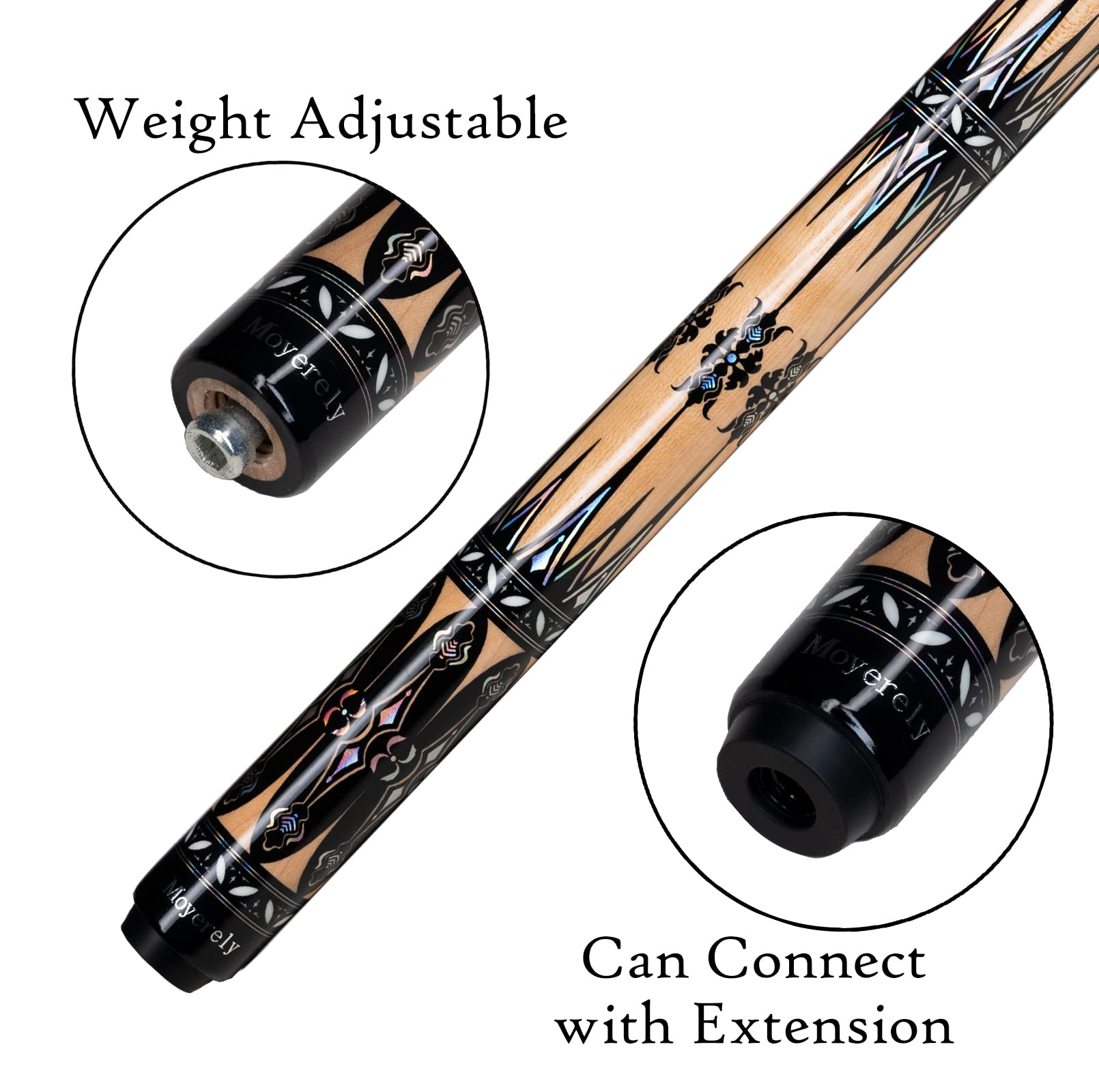 Premium Carbon Fiber Pool Cue - 11.8mm & 12.5mm Low Deflection Professional Billiard Stick with Protective Case | Ideal for Tournament Play & Home Game Rooms
