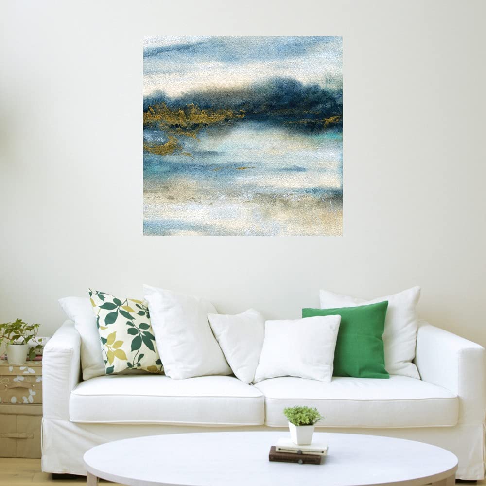 Golden Marshlands Fine Art Canvas Wall Decor by Carol Robinson - 22x22 Inch Ready to Hang Painting for Living Room, Bedroom, Office & More - Perfect for Home, Office & Commercial Spaces