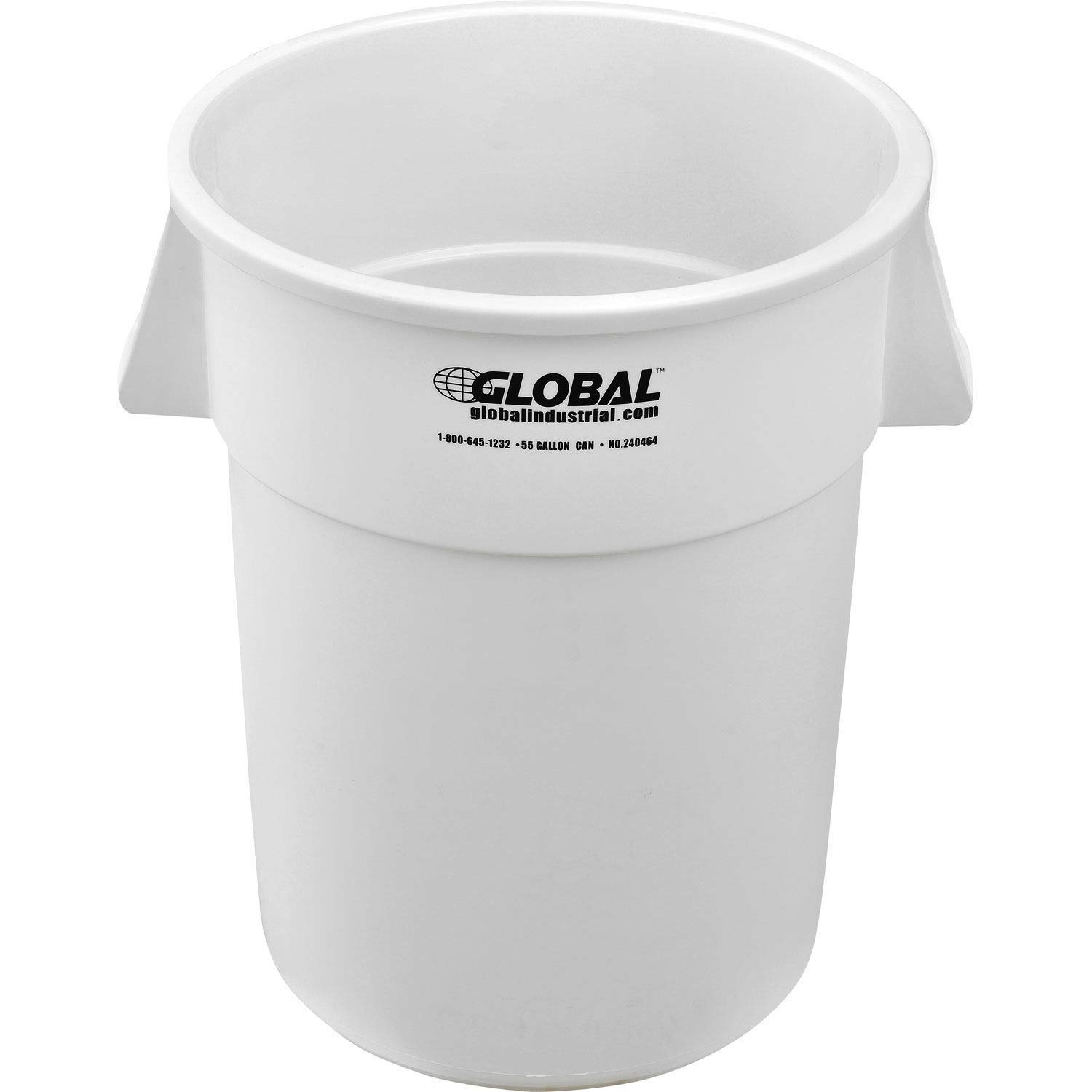 55 Gallon Heavy-Duty White Garbage Can - Commercial & Industrial Trash Bin for Office, Warehouse, Restaurant & Outdoor Use