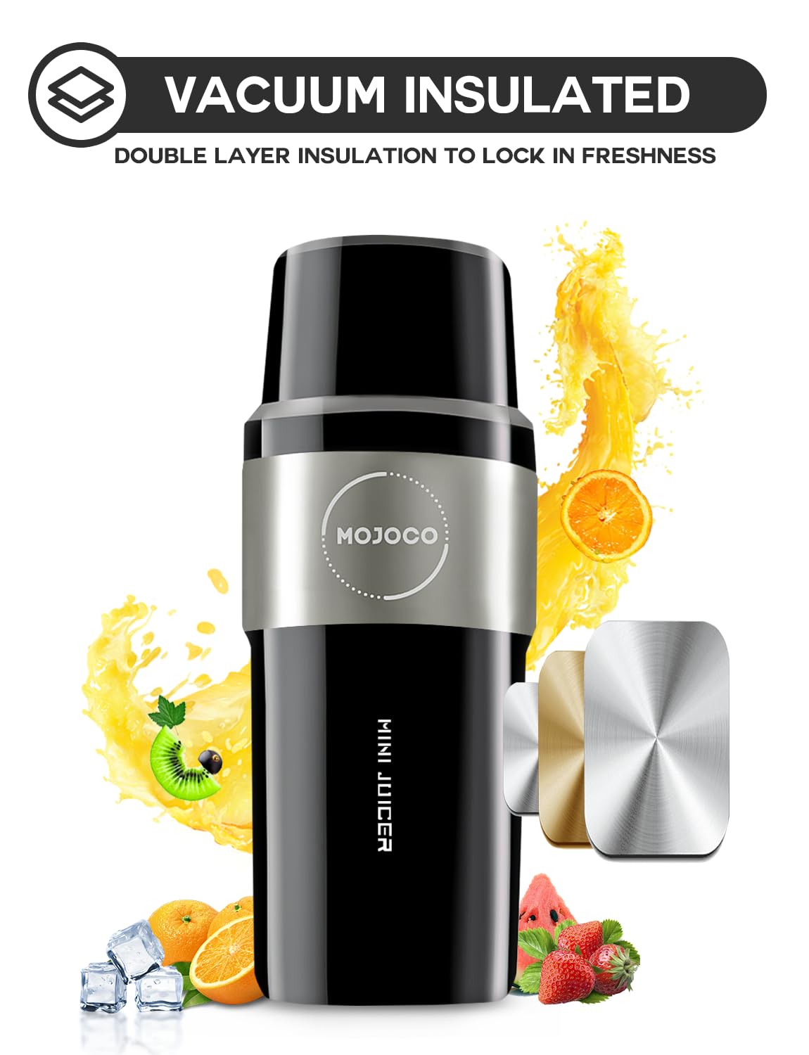 Mojoco Personal Smoothie Blender - Rechargeable Portable Blender for Fruits, Vegetables, Shakes & Smoothies - BPA-Free Food Grade Material - Compact Travel Blender for Camping, Gym, Office & Home Use