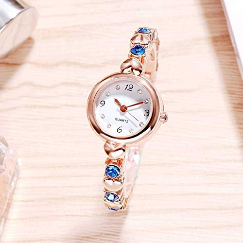 Niyati Nx Analog Blue Diamond Studded Rose Gold Chain Strap Women's Watch - Elegant Fashion Accessory for Parties, Weddings & Daily Wear