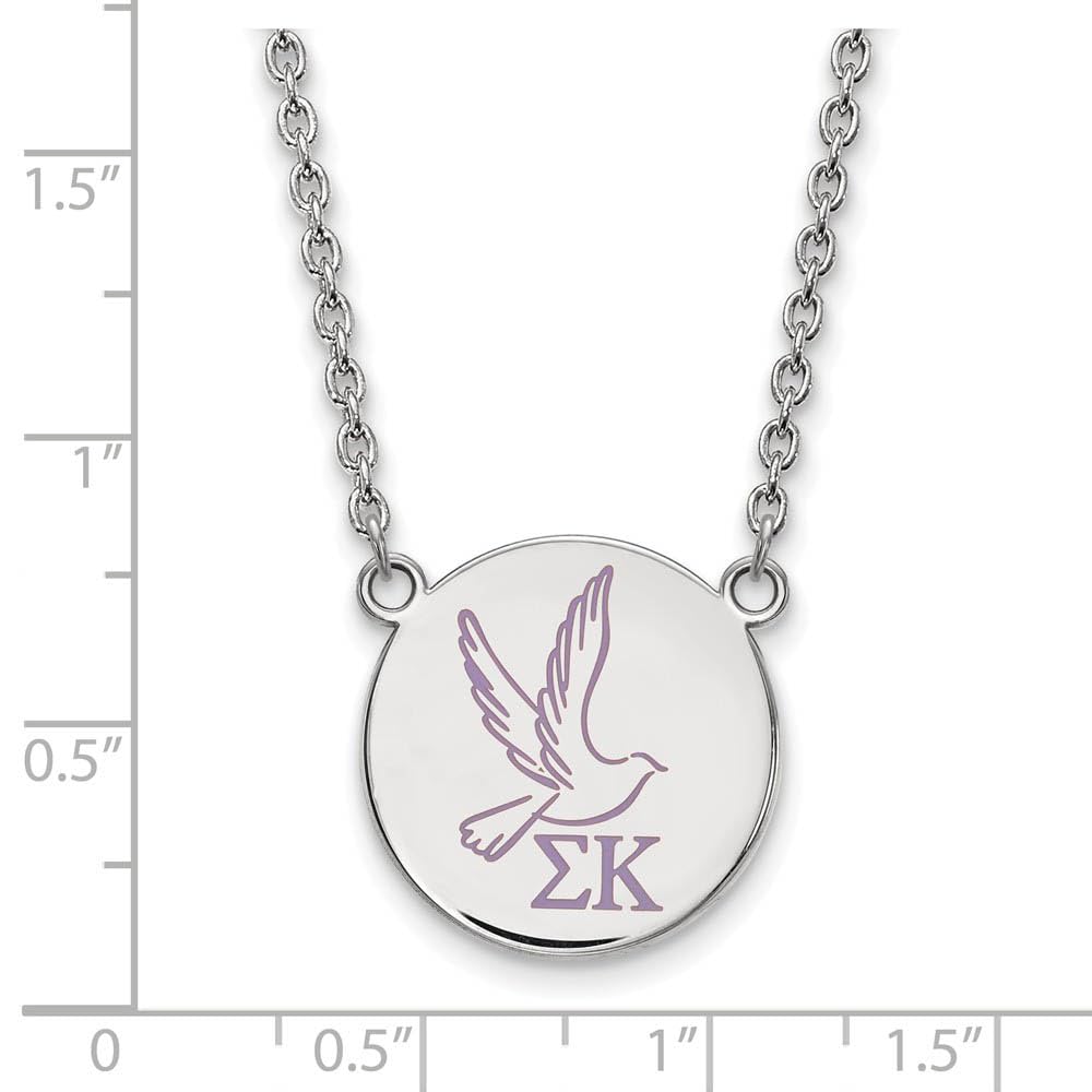 Sigma Kappa Sorority Enamel Pendant Necklace - 18 Inch Silver Chain - Perfect for Sisterhood Gifts, Graduation Jewelry & Greek Life Accessories