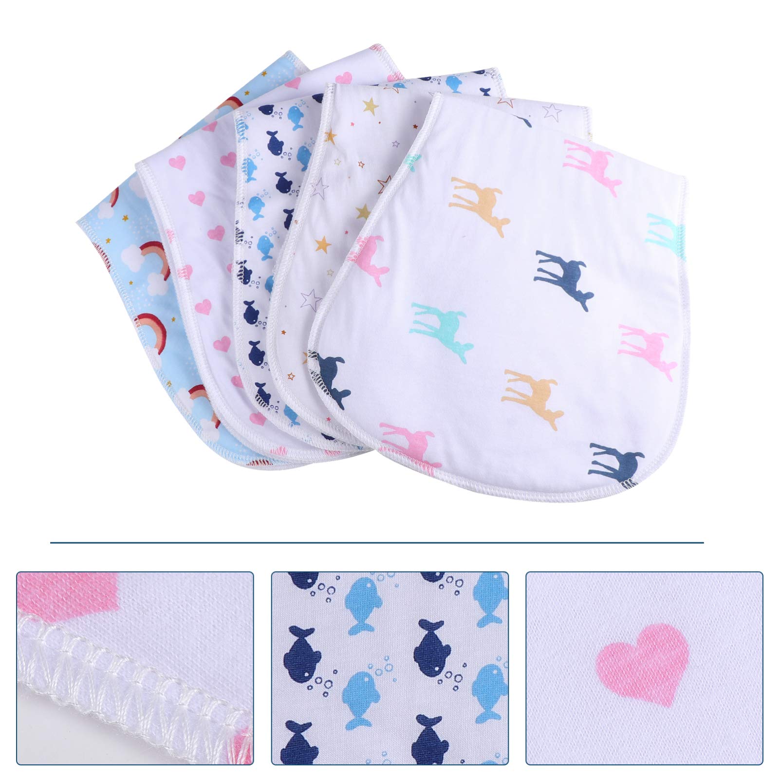**Newborn Baby Clothes Set - 5-Piece Absorbent Burp Cloths & Towels for Boys & Girls | Soft, Gentle & Washable | Perfect for Feeding, Burping & Spit-Up Protection**