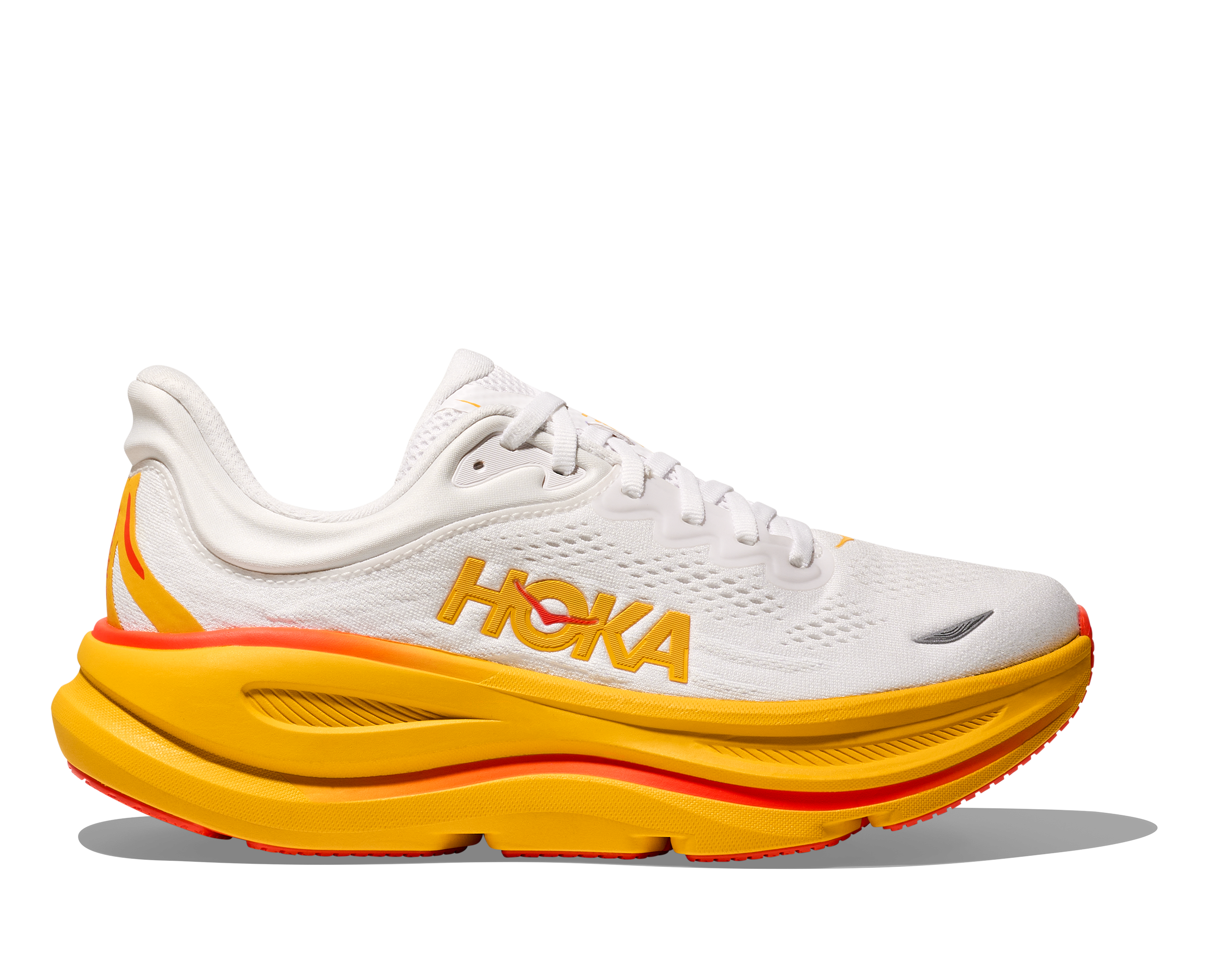 HOKA Women's Bondi 9 Running Shoes - Frost/Sunflower Colorway | Cushioned Comfort for Road Running, Walking & Everyday Wear