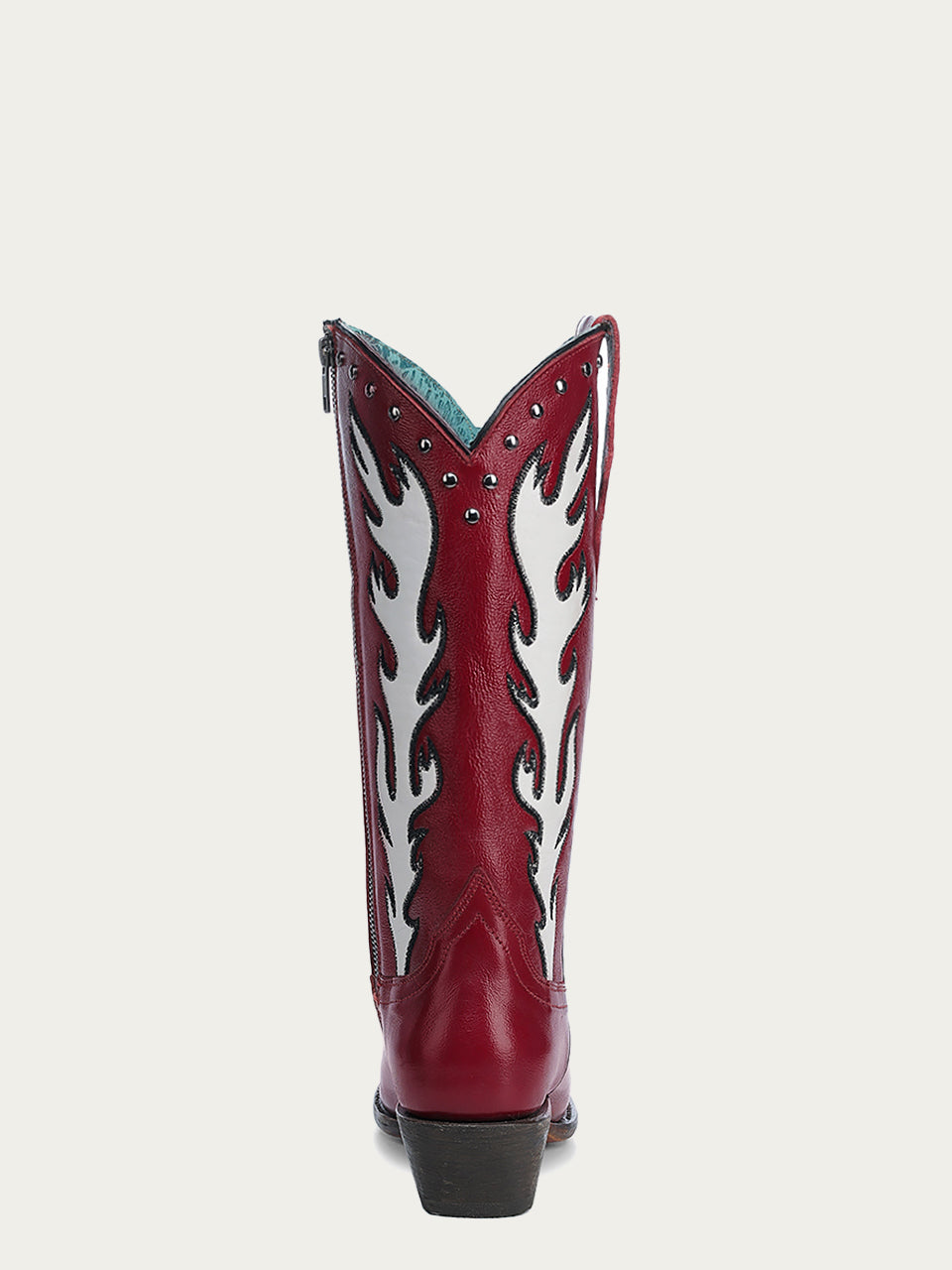 Stylish Women's Embroidered & Studded White Overlay Red Pointed Toe Cowboy Boots - Perfect for Western Fashion, Country Concerts & Rodeo Events