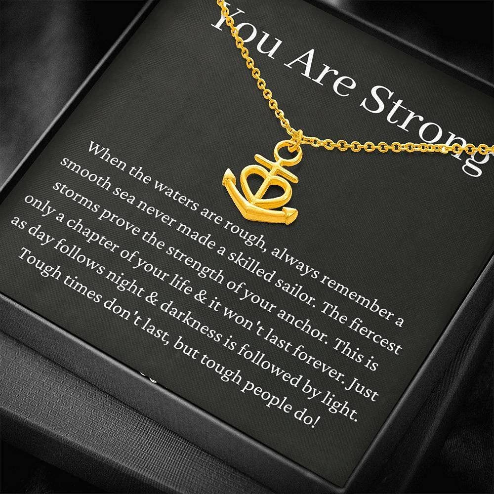 Personalized Heart Anchor Necklace - Inspirational Get Well Soon Gift for Anxiety, Breakup, Divorce & Encouragement | Thoughtful AA Recovery Present for Women & Men | Perfect for Daily Wear, Special Occasions & Emotional Support