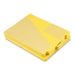 Vinyl OUT Guides with Center Tab - 50/Box, Bright Yellow Lettering for Office Files, Folders & Document Organization