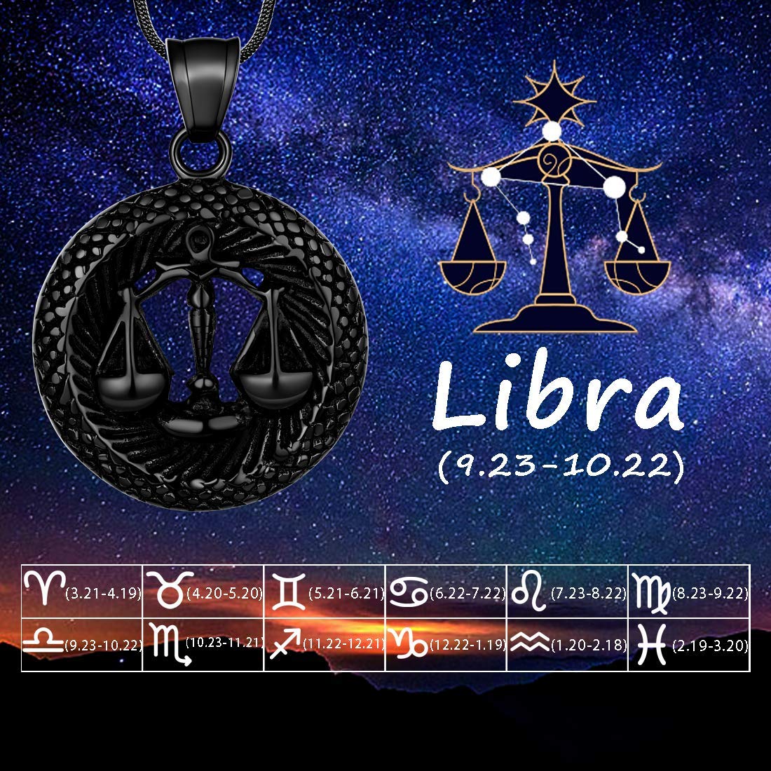 12 Zodiac Necklace - 316L Stainless Steel Constellation Pendant for Men & Women | Birthday Gift & Astrology Jewelry