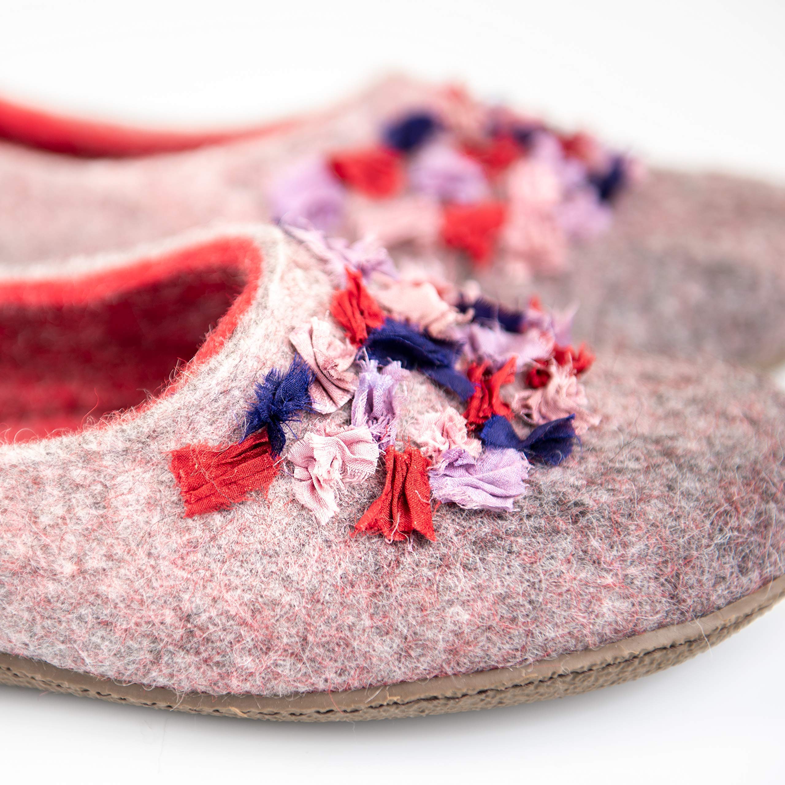 Handmade Wool Slippers with Linen Bag - Personalized Mother's Day Gift for Women - Cozy Home & Spa Relaxation