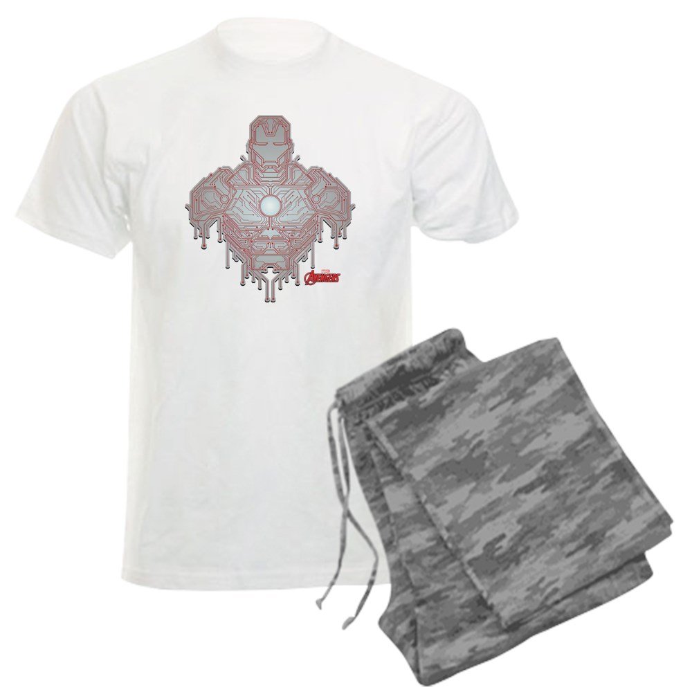 Iron Man Circuit Men's Lightweight Pajama Set - Superhero Sleepwear for Marvel Fans, Comfortable Lounge & Sleepwear for Men, Perfect for Gift Giving, Movie Nights & Superhero Themed Parties