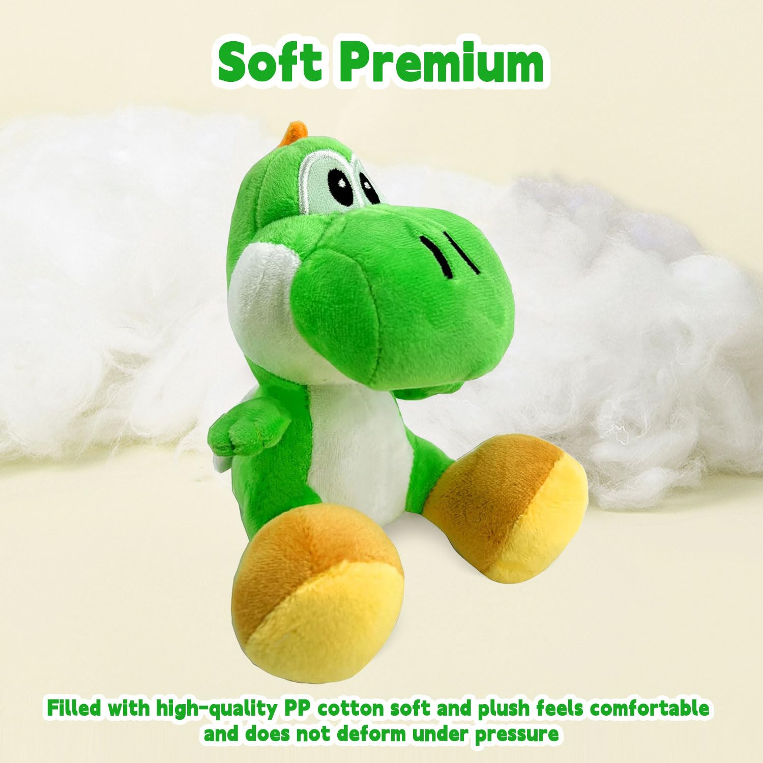 18cm Super Mario Yoshi Plush Doll - Soft Dinosaur Stuffed Animal Toy for Kids, Girls & Boys | Perfect Christmas, Birthday Party Gift for Gamers & Collectors | Great for Bedroom Decor, Cuddling & Playtime