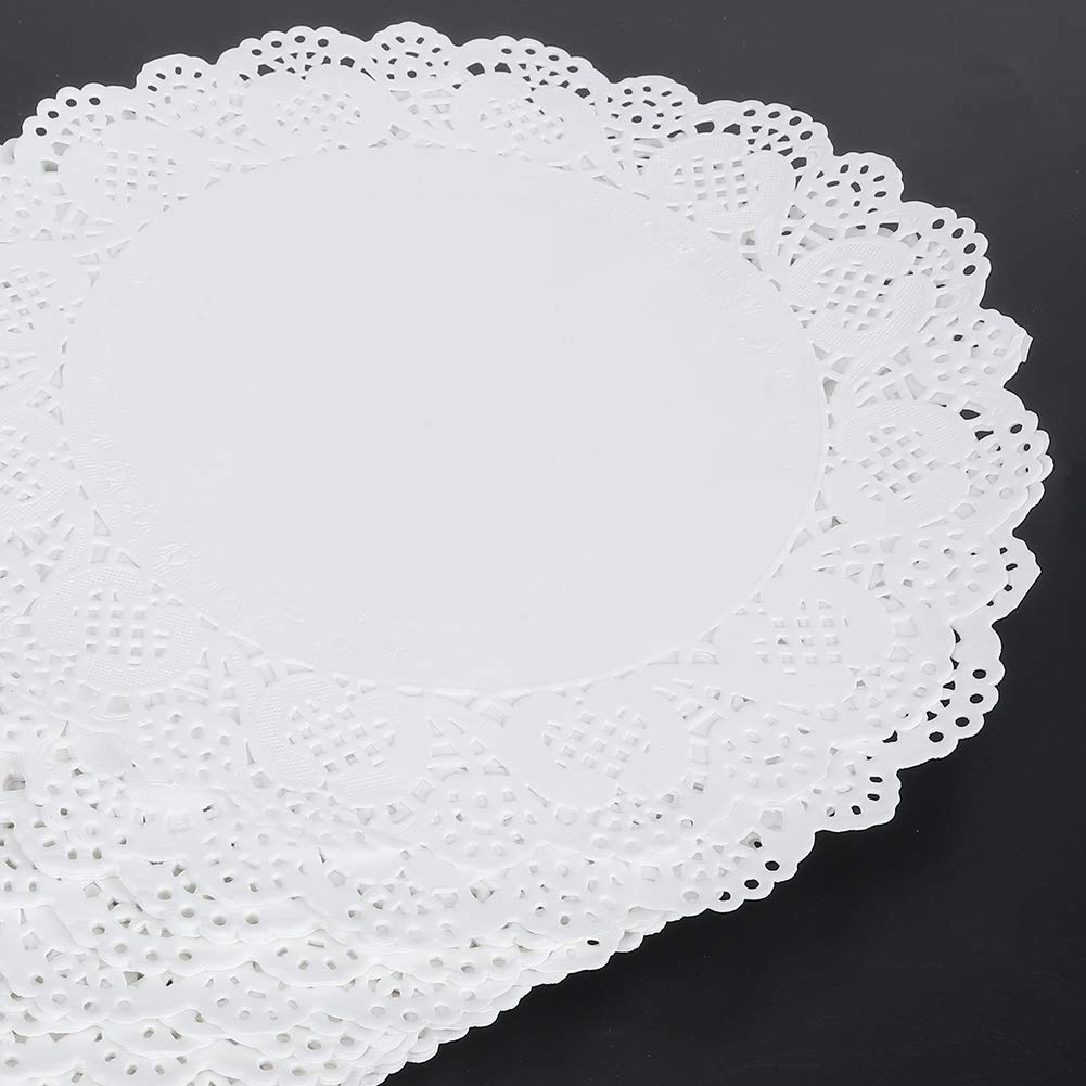 420PCS Lace Doilies - Round Decorative Paper Placemats for Cake, Dessert & Table Decor - Elegant Hollow-Out Design for Party, Wedding & Tea Time Settings