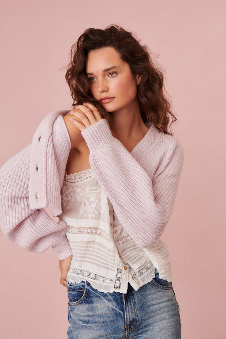 Avignon V Neck Crop Cardigan for Women - Lightweight Summer Knit Sweater | Perfect for Beach Cover-Up, Casual Outfits & Layering