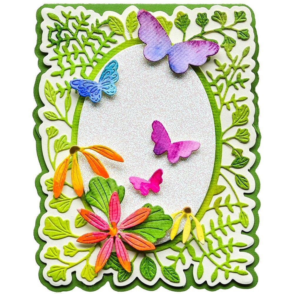 Amaza Pop Up Card Die Cut - Metal Paper Cutting Dies & Stencils for DIY Scrapbooking, Decorative Embossing, Handmade Greeting Cards - Fern & Daisy Pop Up Easel Set | Perfect for Wedding Invitations, Birthday Cards & Home Decor