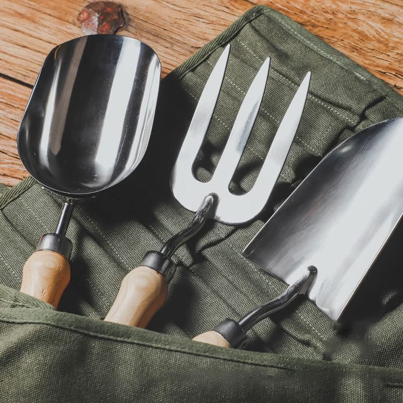 Premium 3-Piece Stainless Steel Heavy Duty Garden Tool Set with Ergonomic Wooden Handle - Durable Outdoor Planting Tools for Gardening, Landscaping & Yard Work - Perfect for Weeding, Digging & Soil Cultivation