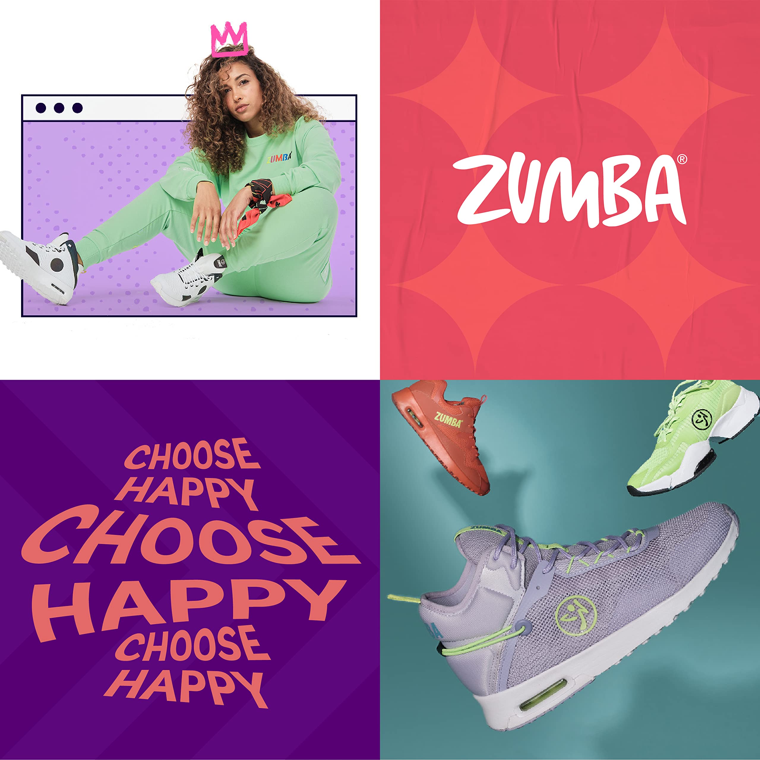 ZUMBA Air Funk Women’s Dance Shoes - Mid-Top Fitness Sneakers for Zumba, Jazzercise & Aerobics - Lightweight & Breathable Workout Shoes for Dance Classes & Gym Training