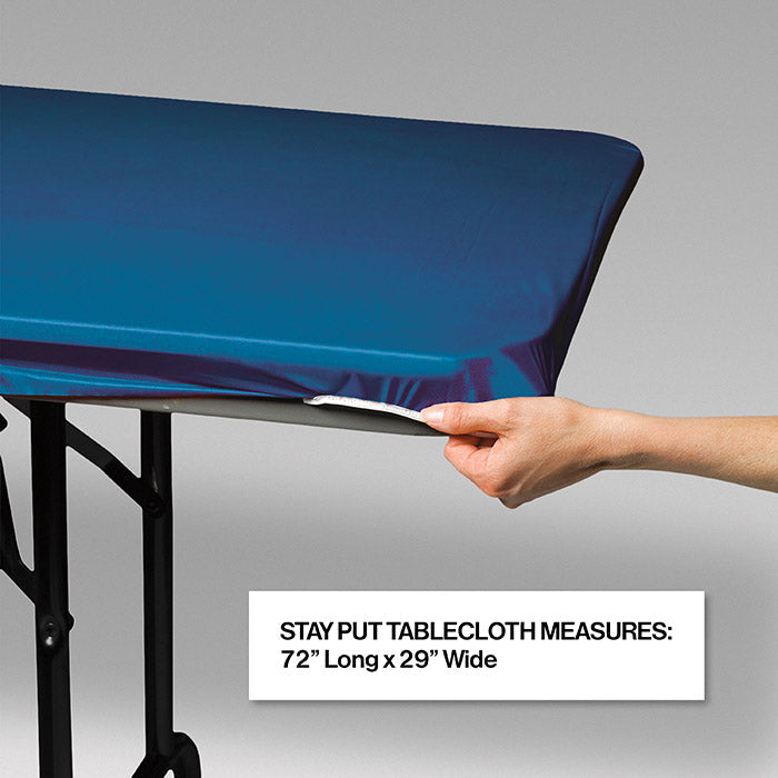 12-Piece Bulk Royal Blue Stay-Put 29x72 Inch Table Covers for Banquets, Parties & Events - Spill-Resistant & Wrinkle-Free