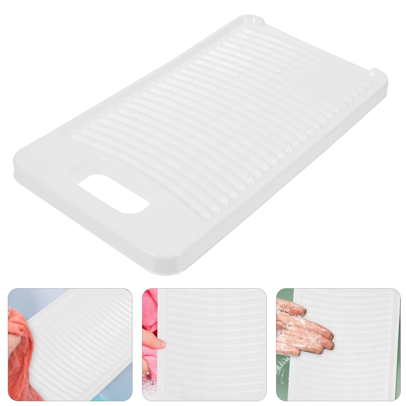 Amosfun Mini Plastic Washboard - 6x11 Inch Portable Hand Washing Board for Laundry, Delicates & Travel - Compact Household Cleaning Tool for Socks, Underwear & Small Clothes