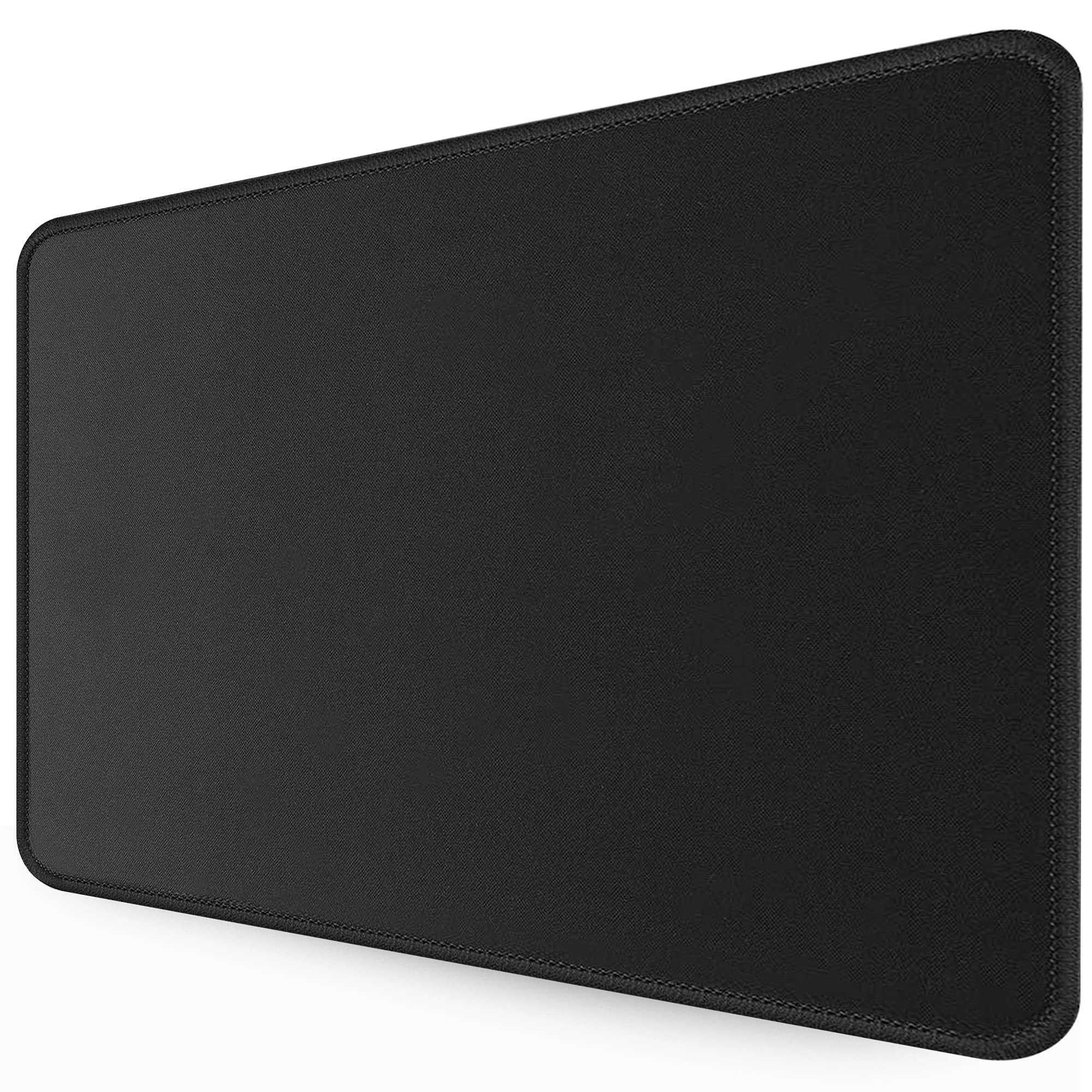 Teskyer 15.7 x 31.5 Inch Extra Large Gaming Mouse Pad - Non-Slip Rubber Base, Waterproof, Stitched Edges (Black) - Perfect for Office, Gaming & Computer Workstations