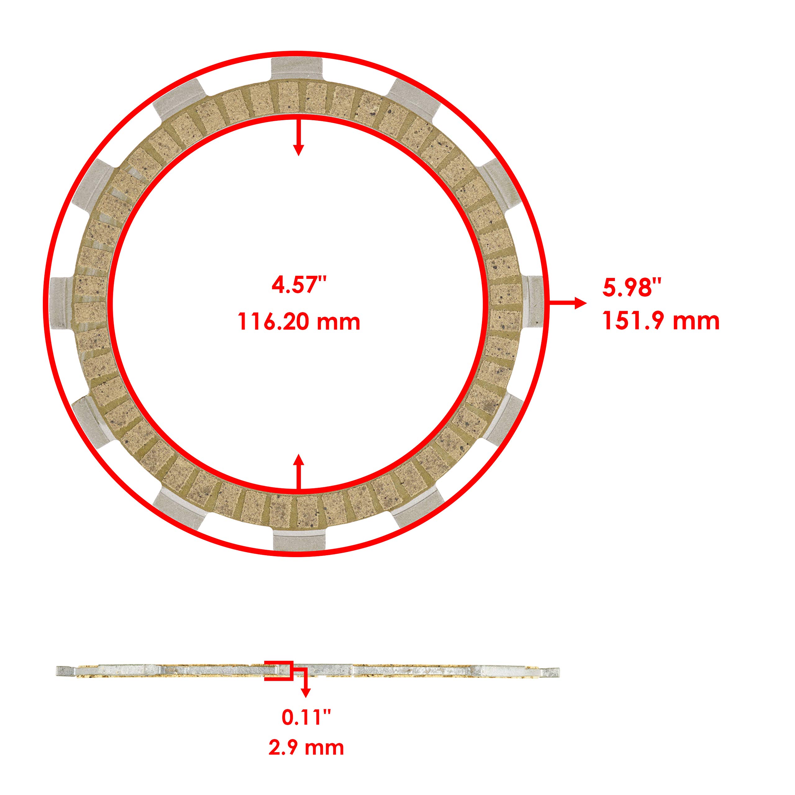 Caltric Clutch Friction Drive Plates & Driven Plates for Suzuki DR250SE 1992-1998 - Replacement Motorcycle Parts for Smooth Gear Shifting & Off-Road Performance