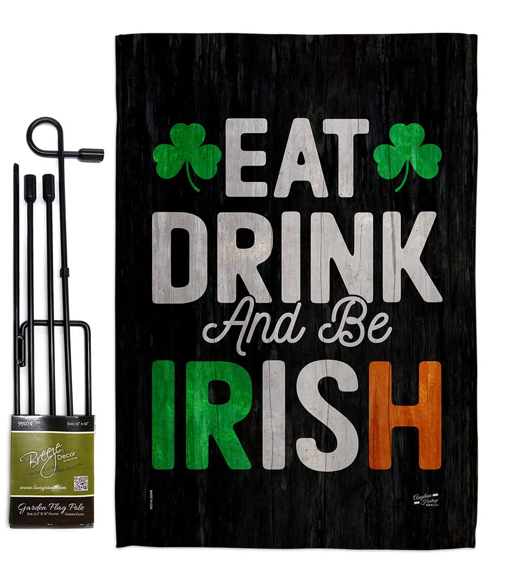 St. Patrick's Day Garden Flag Set - Double-Sided Shamrock Decor for Yard & Home