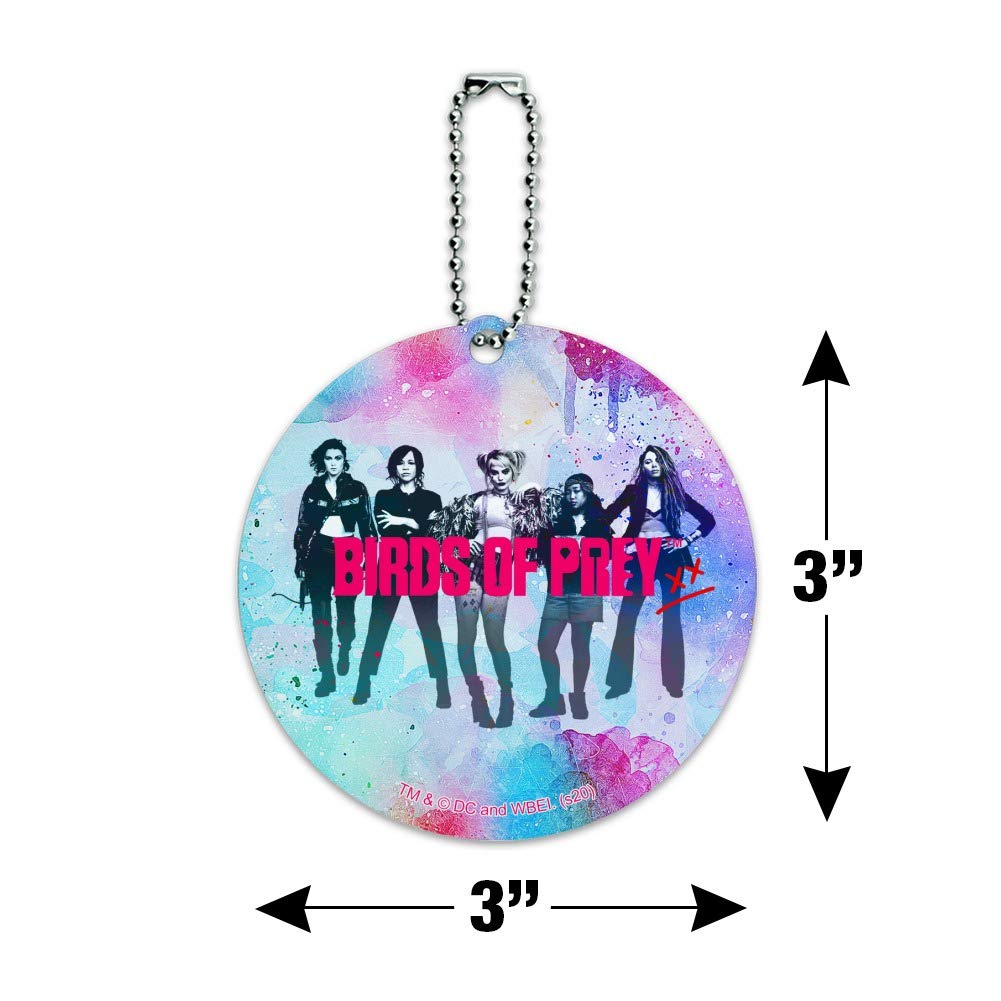 Birds of Prey Women's Round Luggage ID Tag - Durable Suitcase & Carry-On Identification Card - Perfect for Travel, Business Trips & Vacation