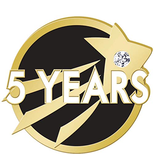 5 Years of Service Award Pin with Gemstone & Shooting Star Design - 1