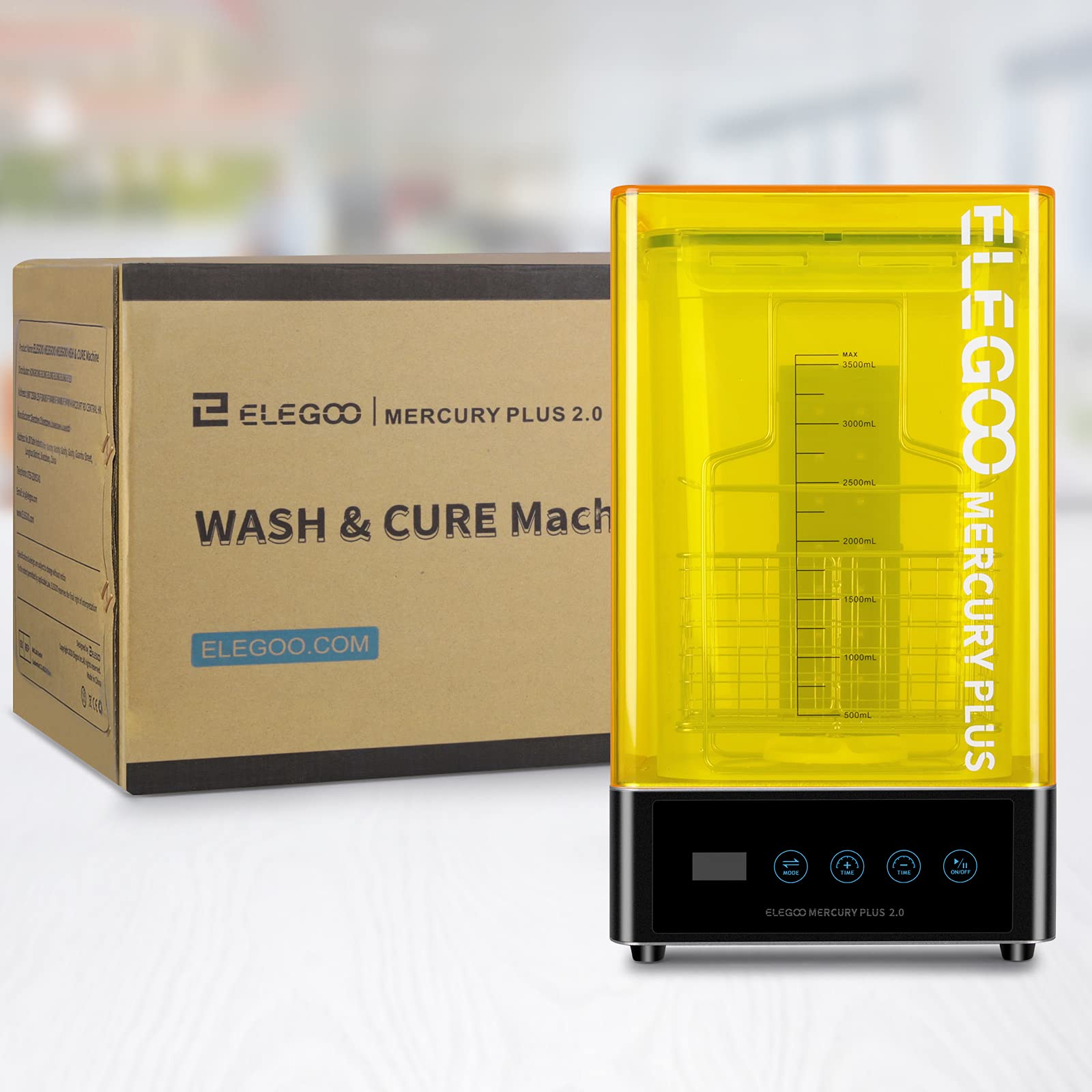 ELEGOO Mercury Plus 2.0 Wash and Cure Station V2 for Mars Photon S & Mono LCD/DLP/SLA 3D Printers - Perfect for Post-Processing Resin Prints