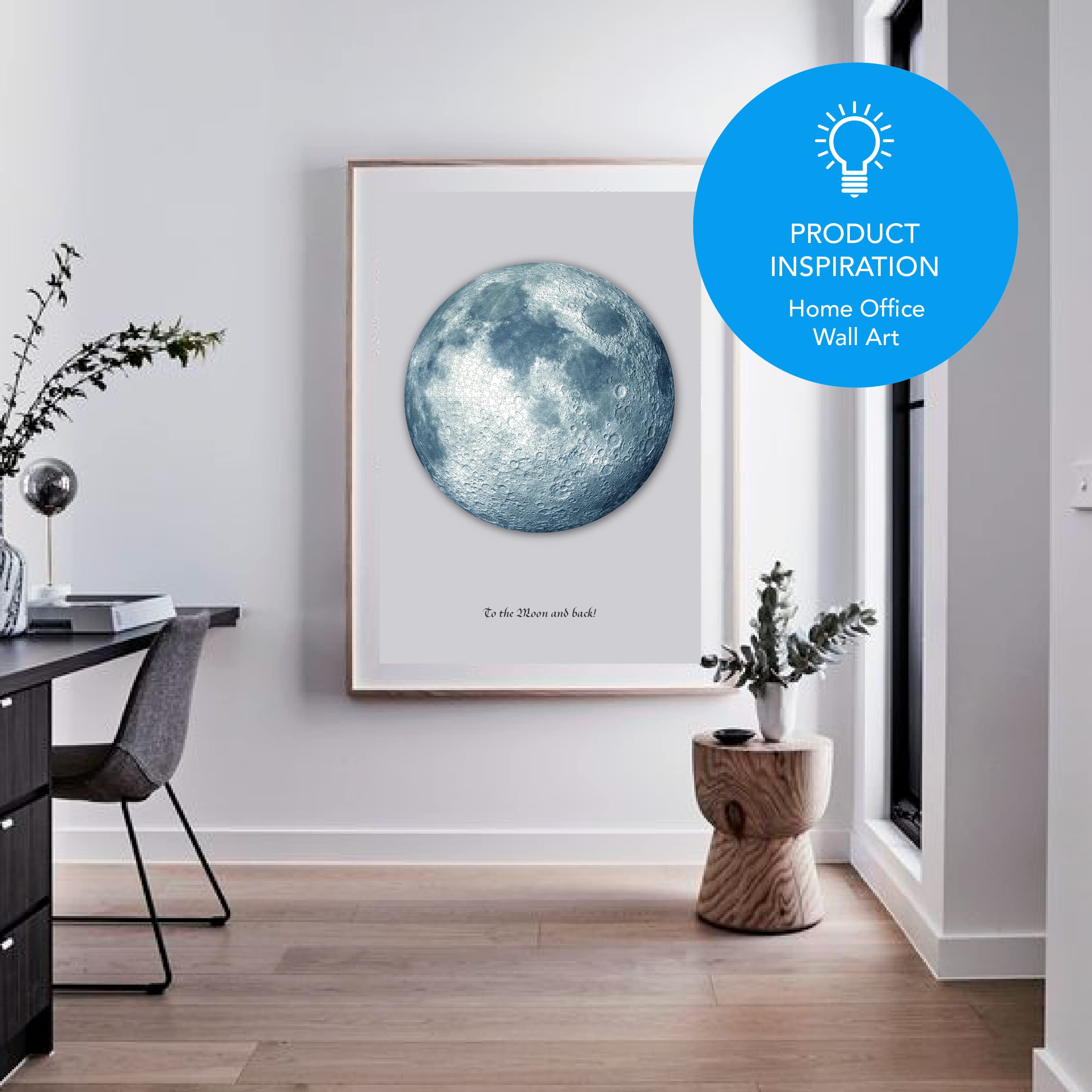 1000 Piece Moon Puzzle for Adults - Premium Round Jigsaw Puzzle with NASA Space Theme | Wall Art Decor, Mindfulness Game for Teens & Family | Perfect for Home Decor, Relaxation & STEM Education Activities