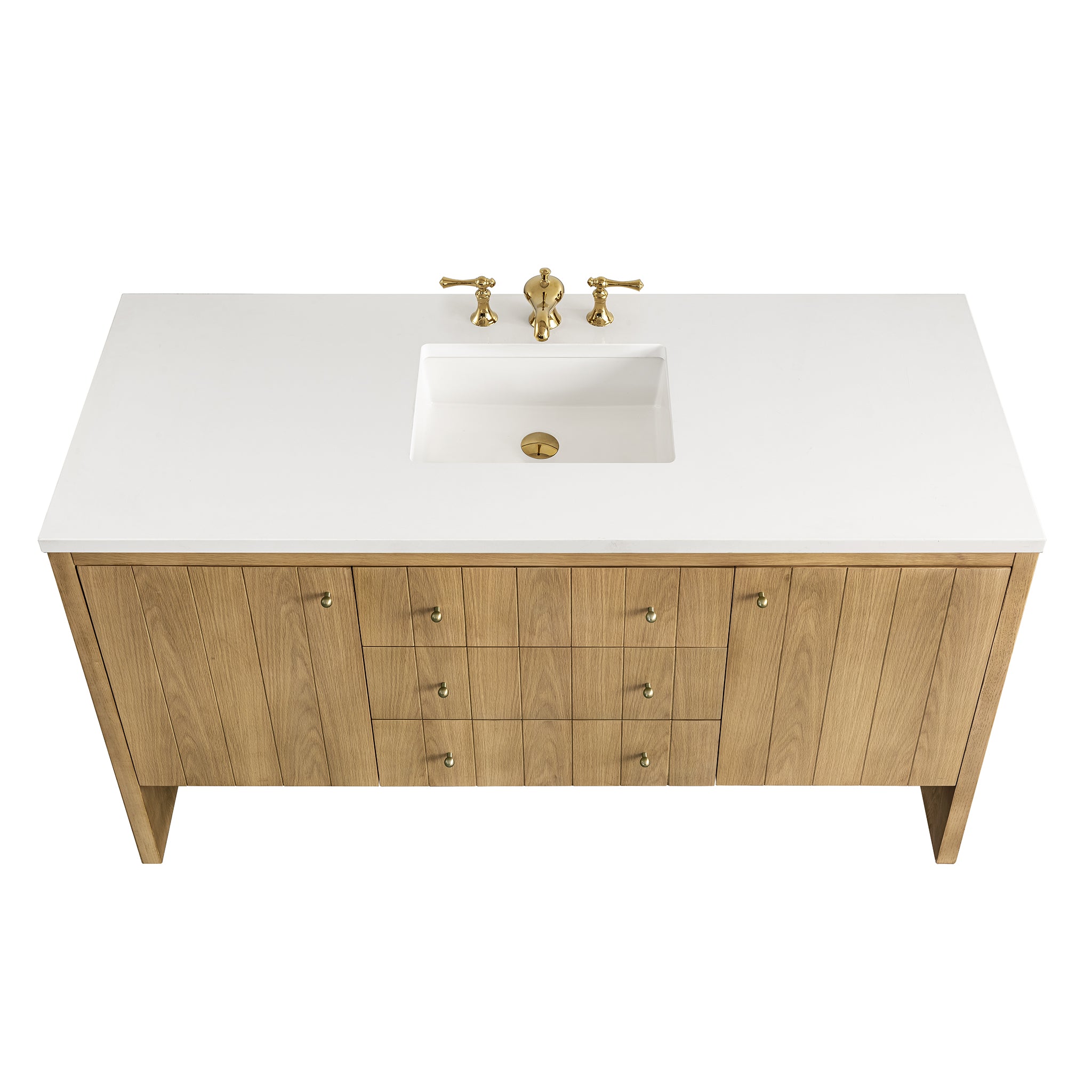 60-Inch Hudson Single Bathroom Vanity in Light Natural Oak – Perfect for Modern and Farmhouse Bathroom Designs
