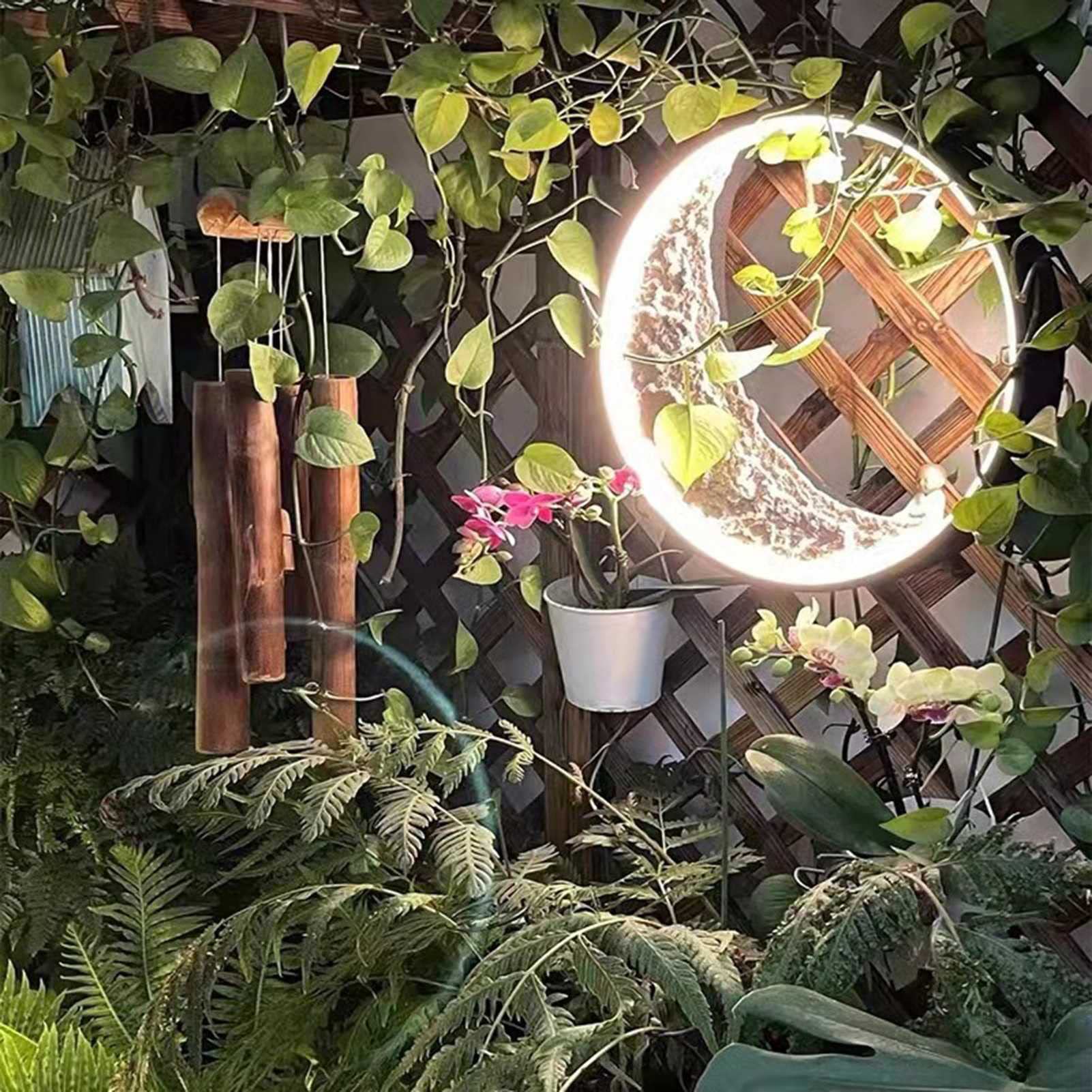 Solar Powered Outdoor Wall Lights - Waterproof LED Moon Sconces 3000K Warm White for Garden, Patio, Pathway, Yard & Lawn Decoration | Weatherproof Solar Lighting for Home Exterior, Backyard & Landscape