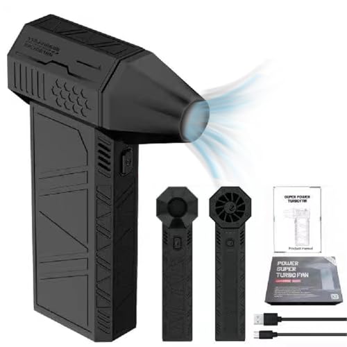 High-Speed 30000RPM USB Rechargeable Brushless Turbo Fan - 52m/s Powerful Handheld Electric Air Duster for Dust & Snow Blowing - Perfect for Computer Cleaning, Car Detailing, and Outdoor Snow Removal
