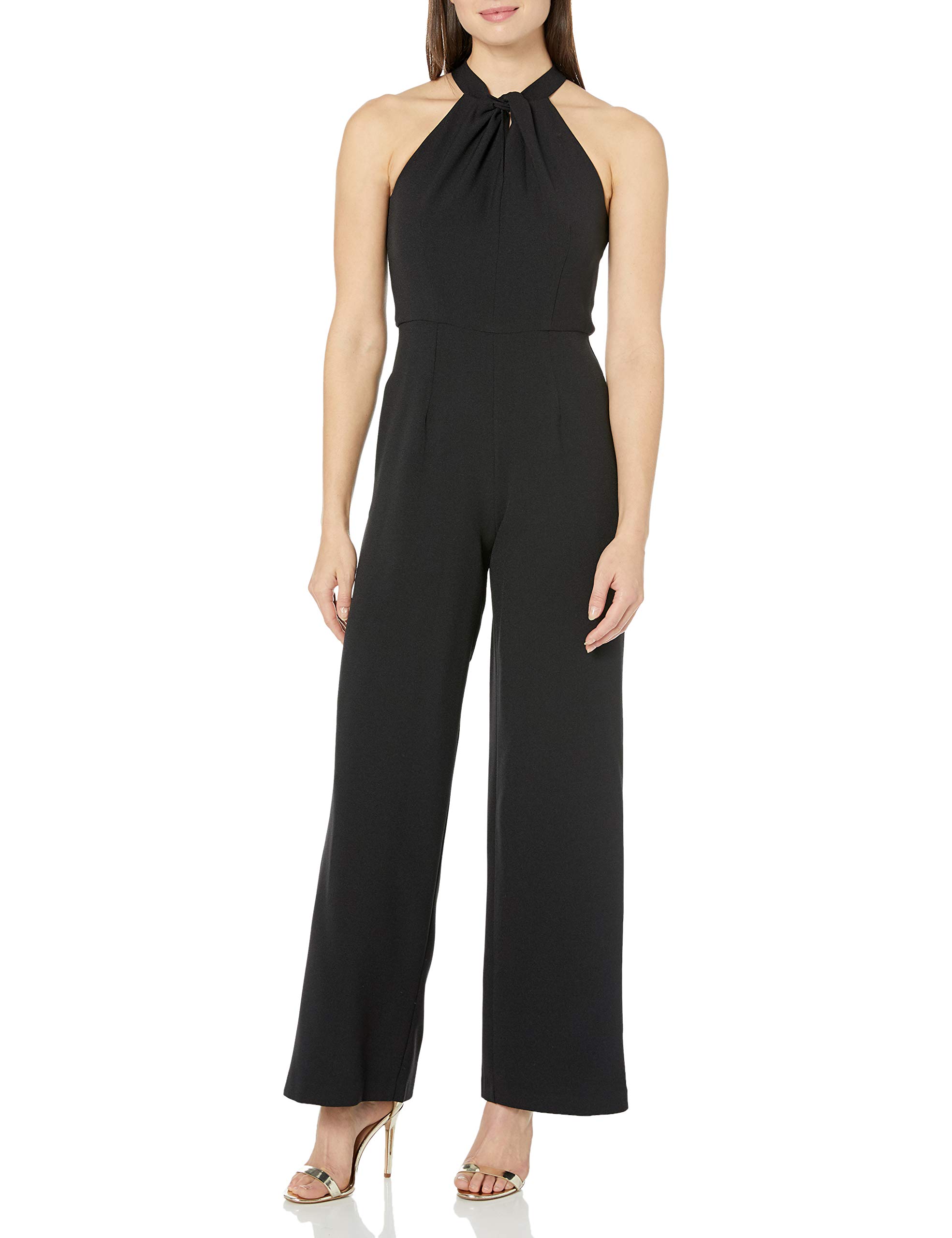 Julia Jordan Women's Sleeveless Knot Neck Wide Leg Jumpsuit - Elegant Dressy Romper for Summer, Wedding, Party & Vacation | Plus Size Casual Outfit for Women